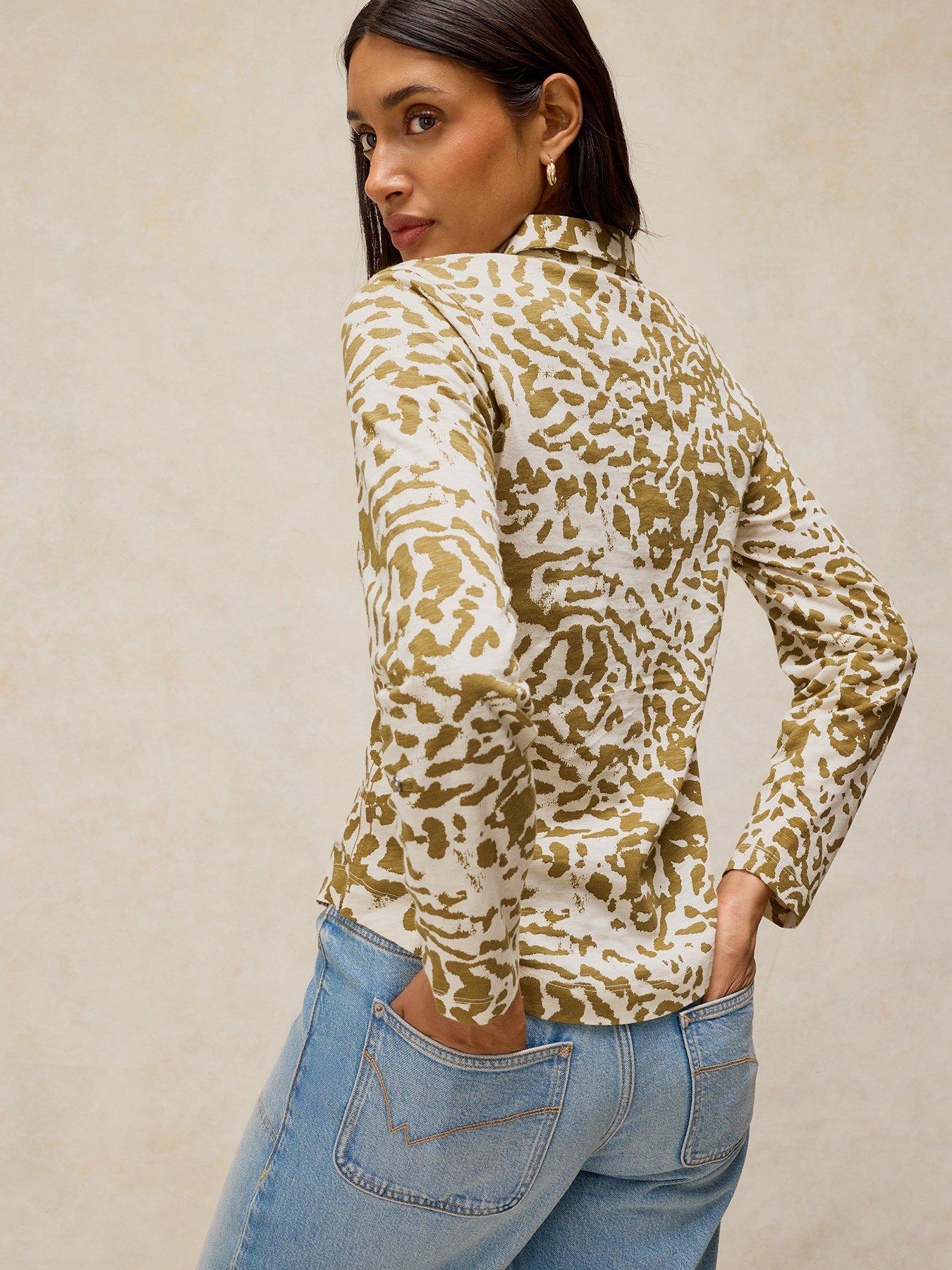 Image 2 of 6 of White Stuff Annie Jersey Shirt - Green