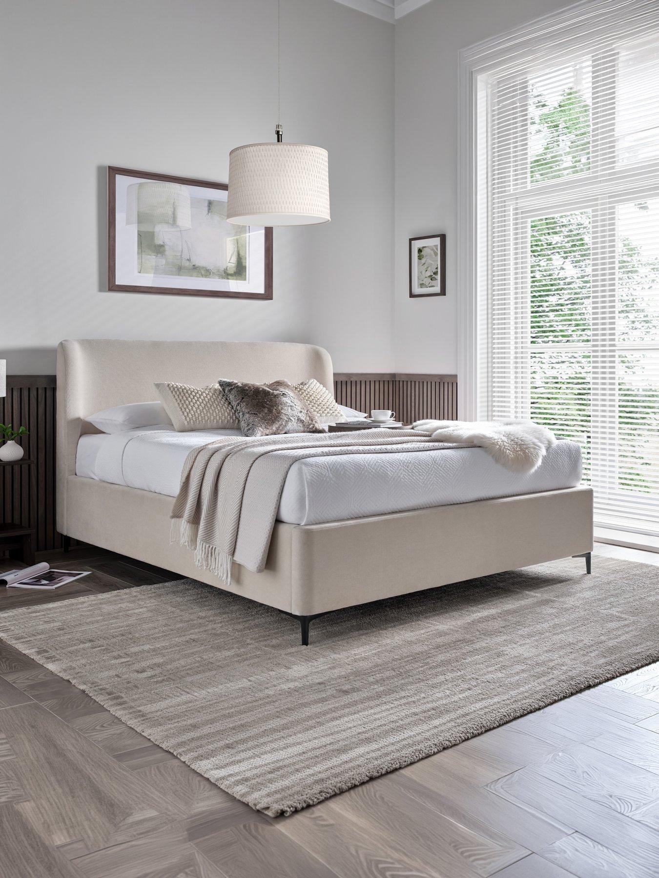 Image 1 of 5 of The Very Collection Keeley End Lift Up Ottoman Storage&nbsp;Bed with Aspire&nbsp;Mattress Options (Buy &amp; SAVE!) - Cream