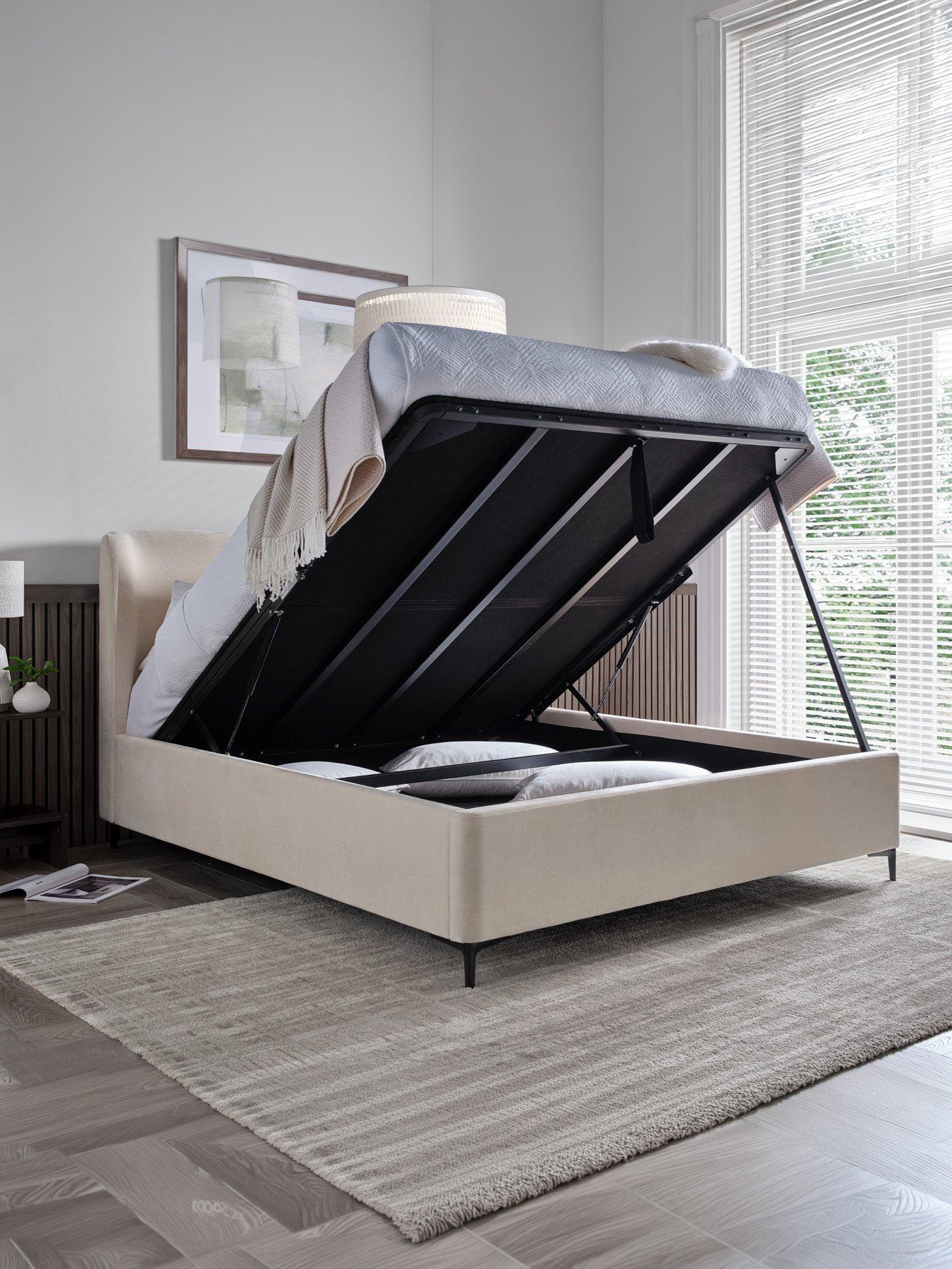 Image 5 of 5 of The Very Collection Keeley End Lift Up Ottoman Storage&nbsp;Bed with Aspire&nbsp;Mattress Options (Buy &amp; SAVE!) - Cream