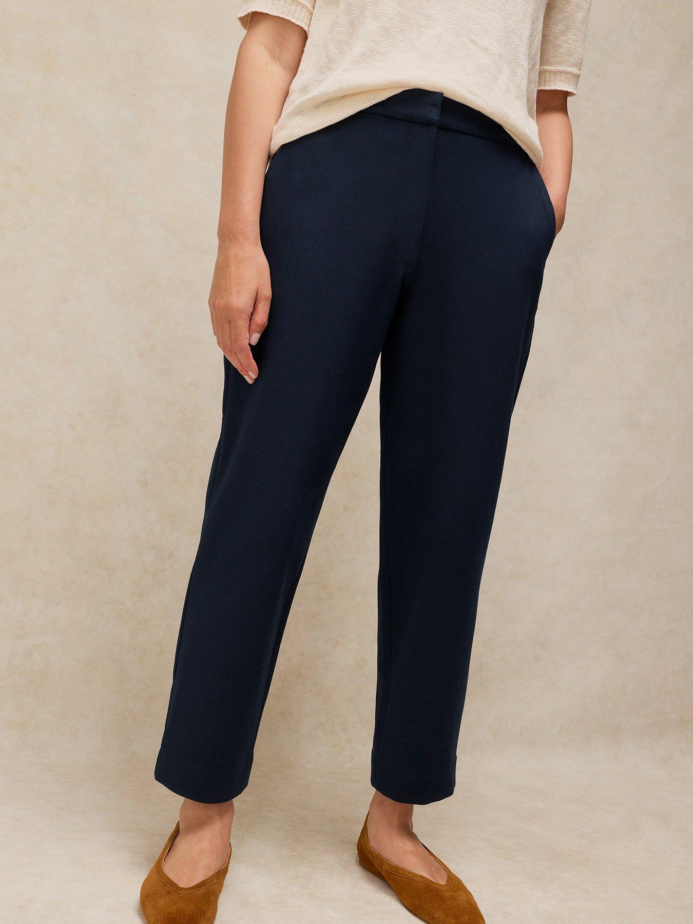 White Stuff Illy Crop Straight Trousers - Blue