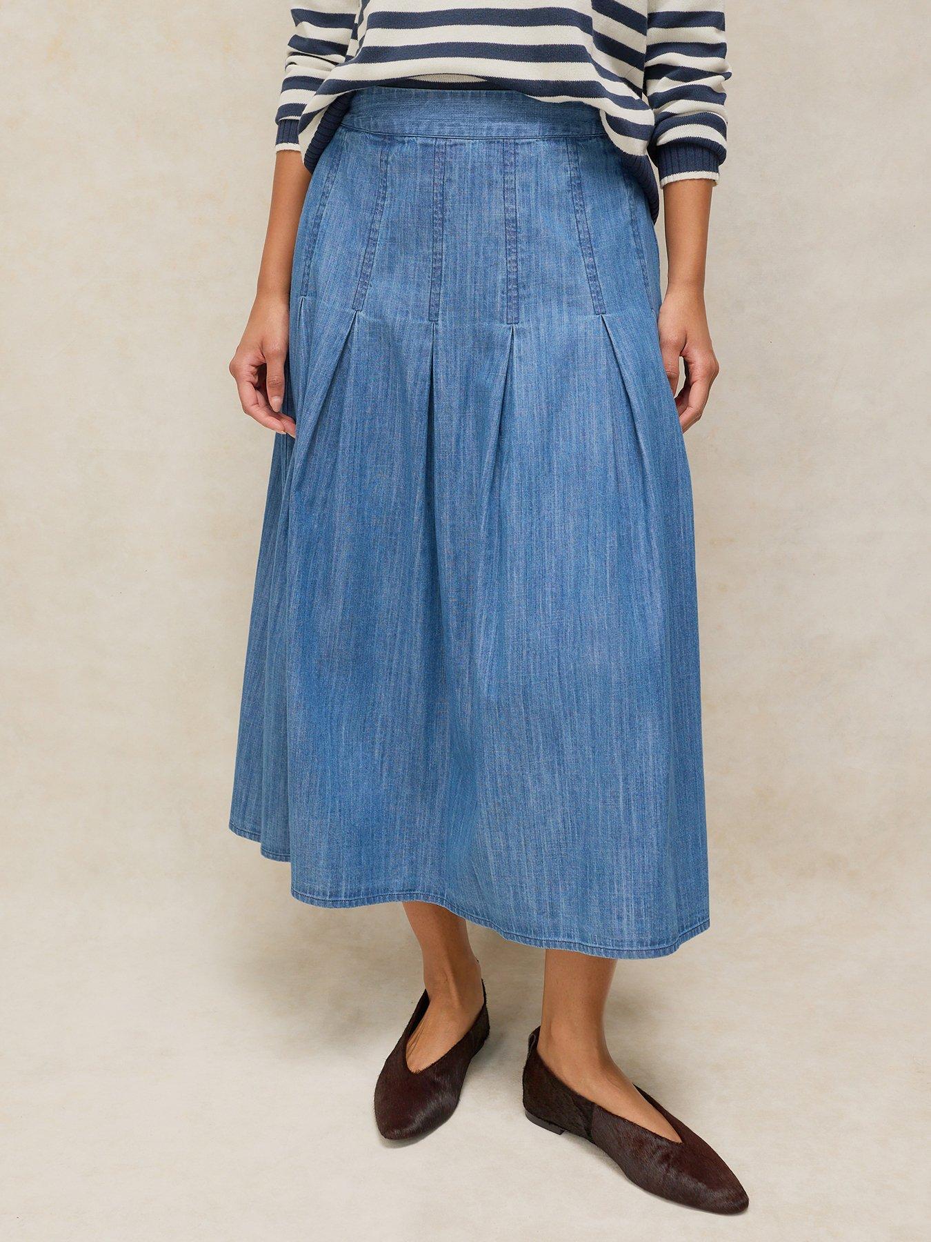 Image 1 of 6 of White Stuff Marlowe Denim Skirt - Blue