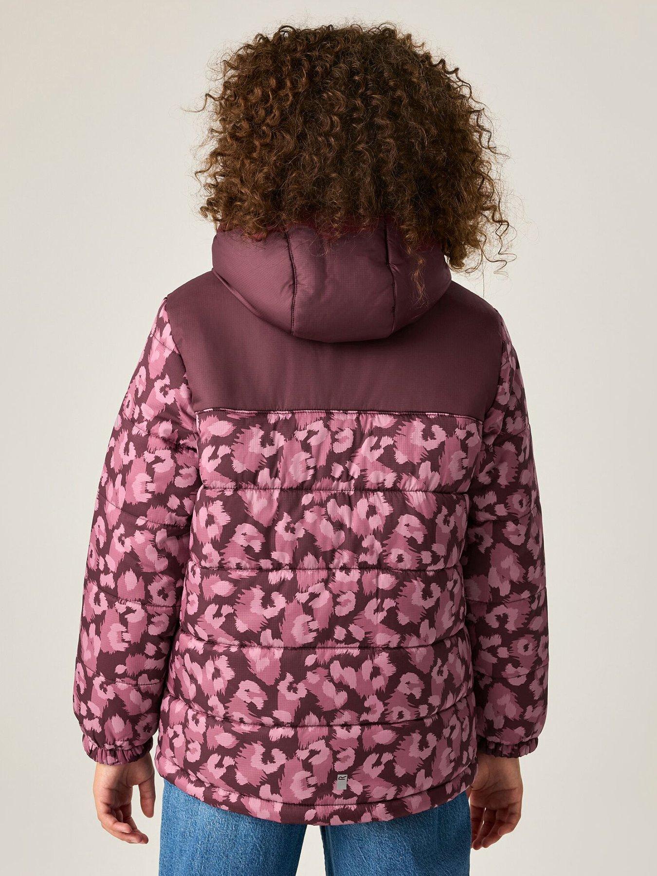 Image 2 of 7 of Regatta Kids Lofthouse Baffled/quilted Jacket -fig/violet Leopard