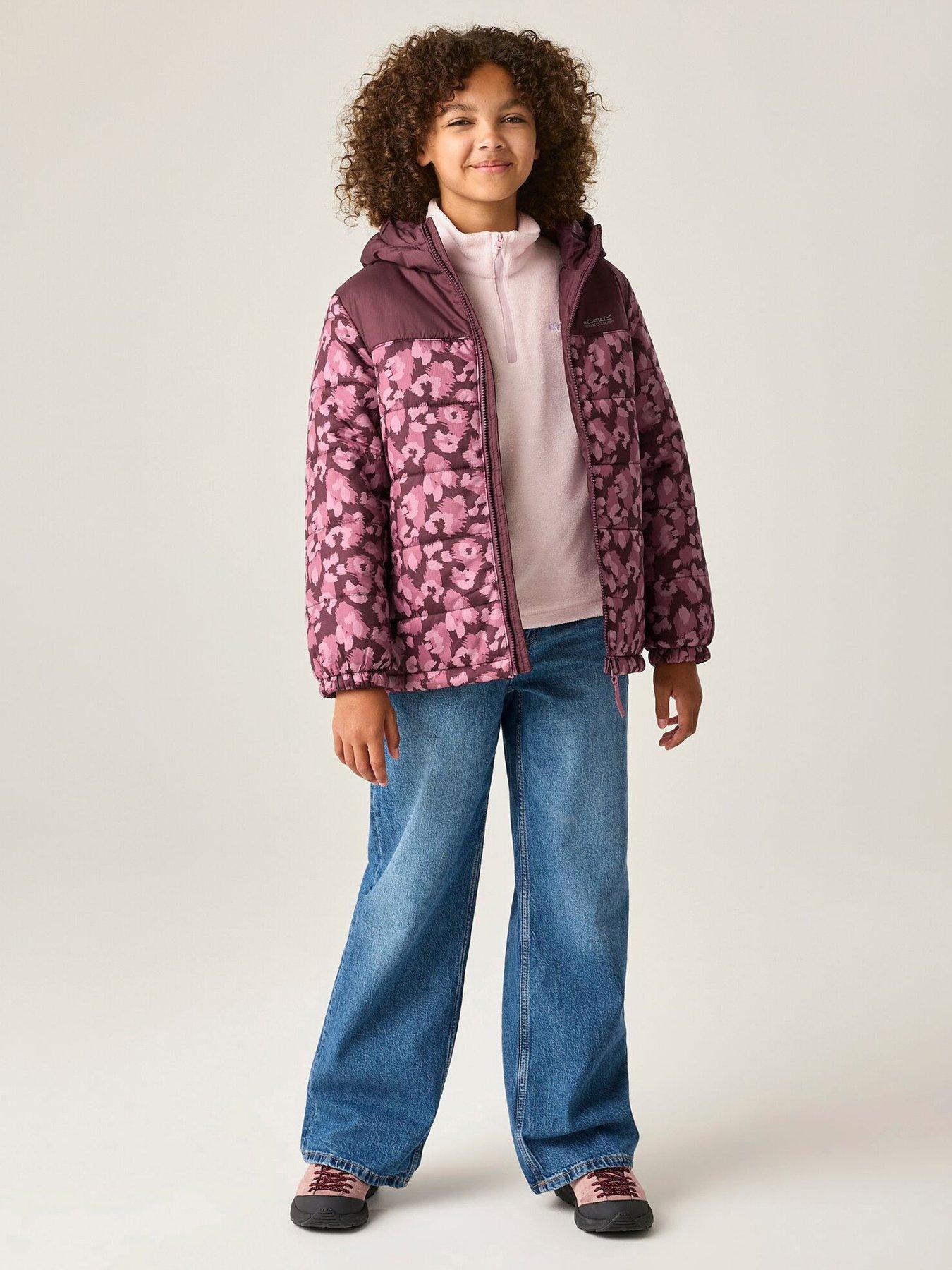 Image 3 of 7 of Regatta Kids Lofthouse Baffled/quilted Jacket -fig/violet Leopard