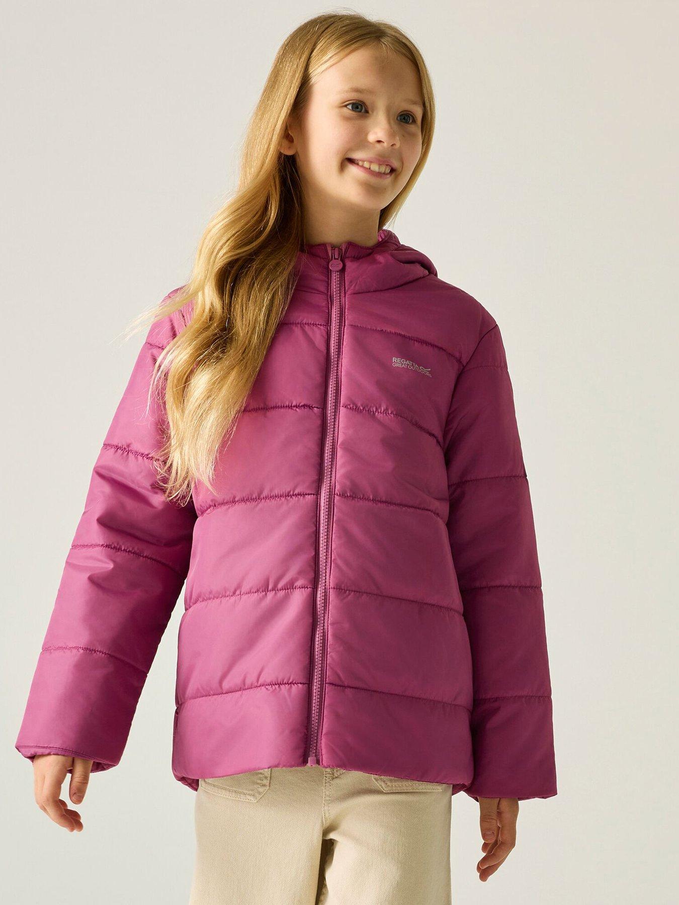 Image 1 of 7 of Regatta Kids Halkner Thermoguard Hooded Quilted Jacket - Violet