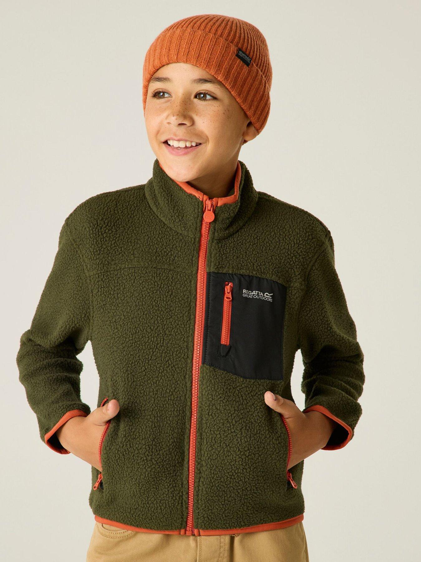 Regatta Kids Kids Frankie Lightweight Fleece - Dark Khaki/Rooi - 5-6 Years - Image 3