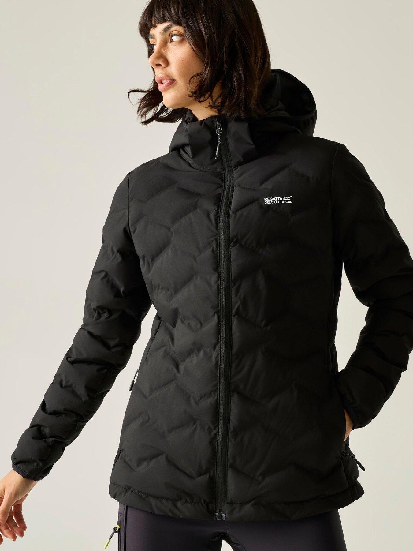 Regatta Women's Black Hooded Deyla Quilted Jacket In | Size: 12 - Image 5