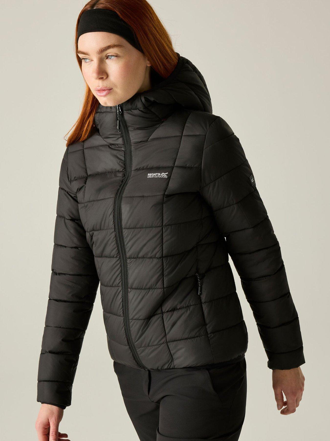Regatta Women's Black Asper Hooded Water-Repellent Insulating Padded Jacket In | : Size 12 - Image 5