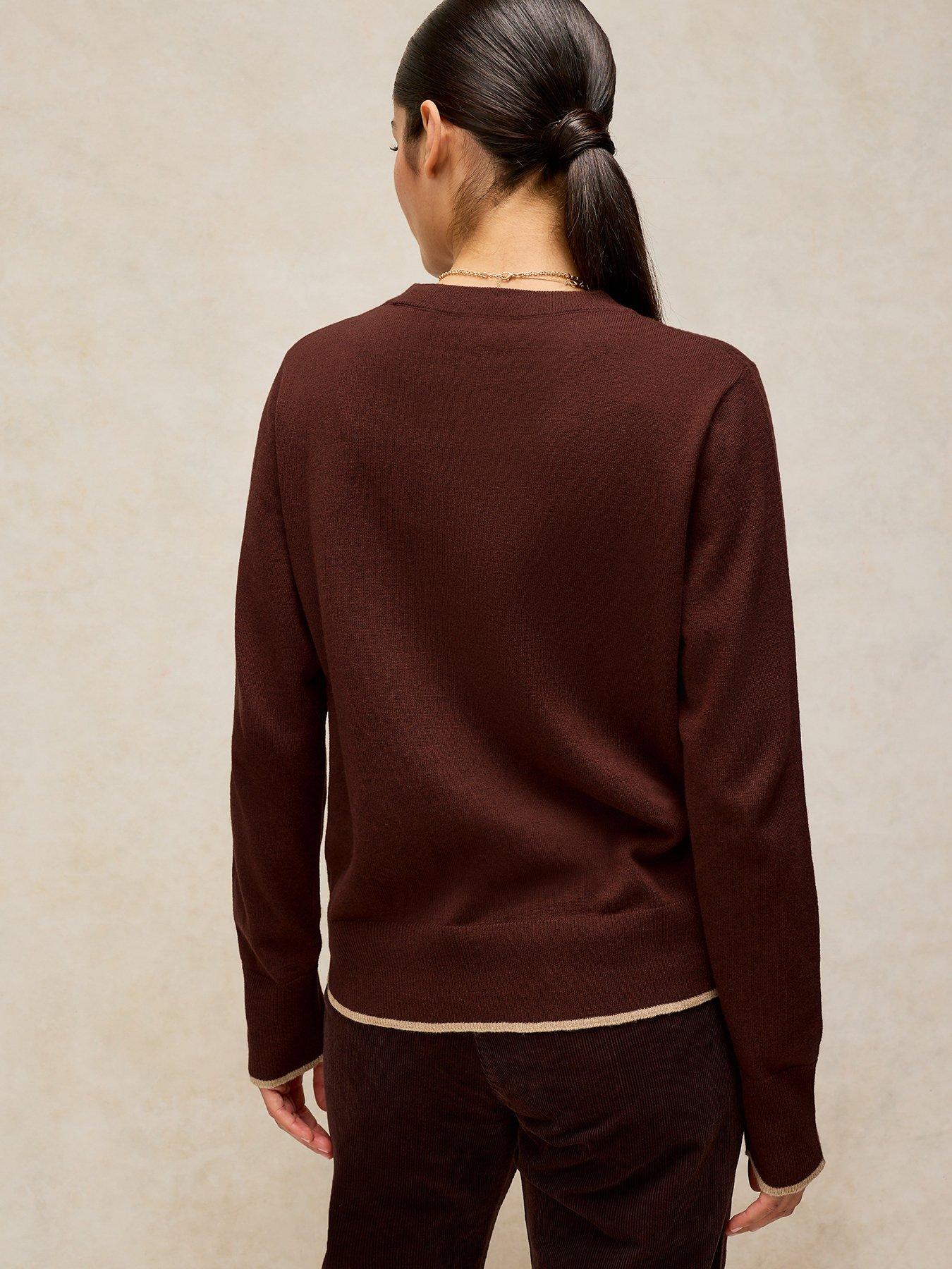 Image 2 of 6 of White Stuff Katie Crew Neck Jumper - Brown