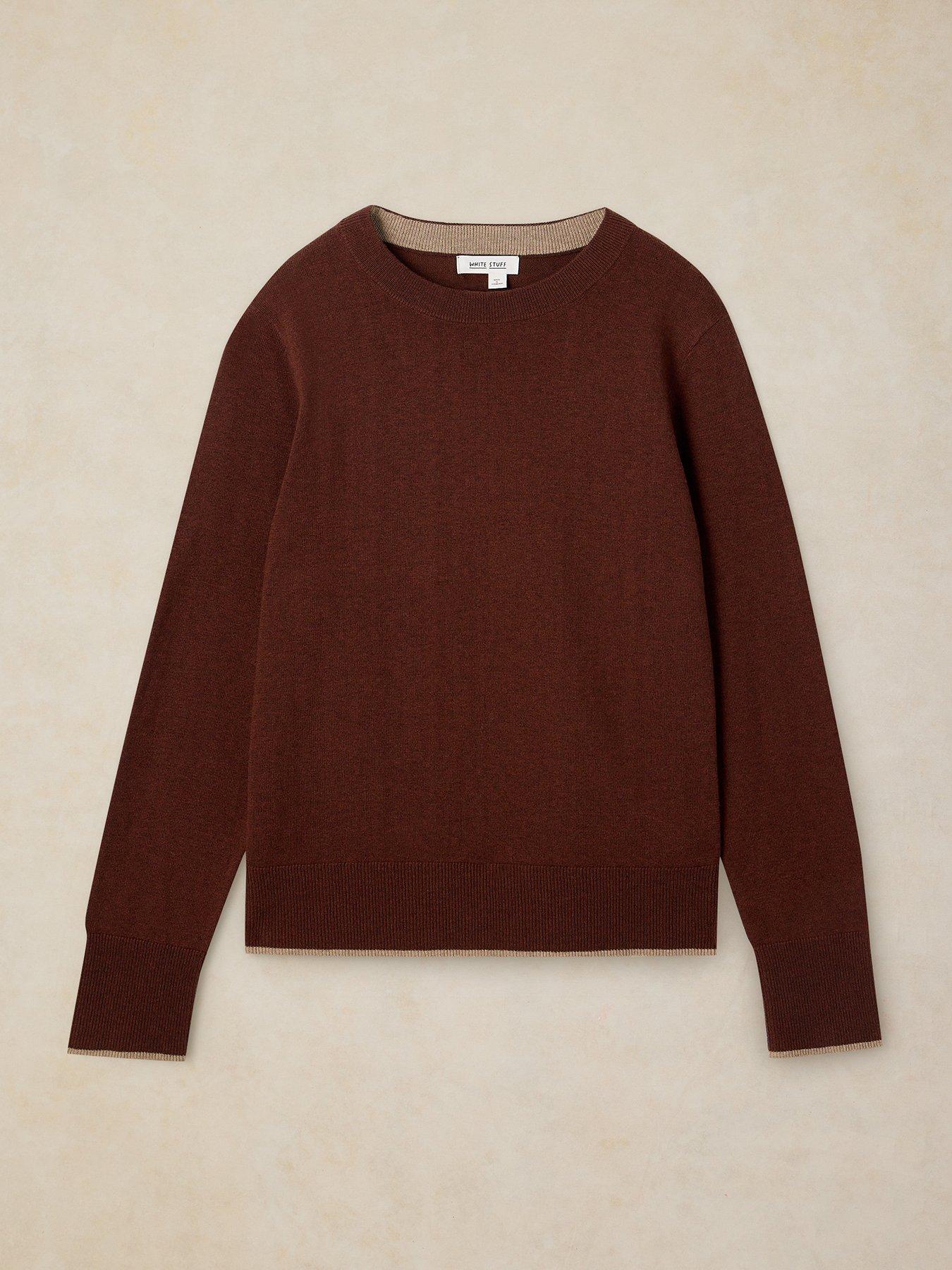 Image 5 of 6 of White Stuff Katie Crew Neck Jumper - Brown