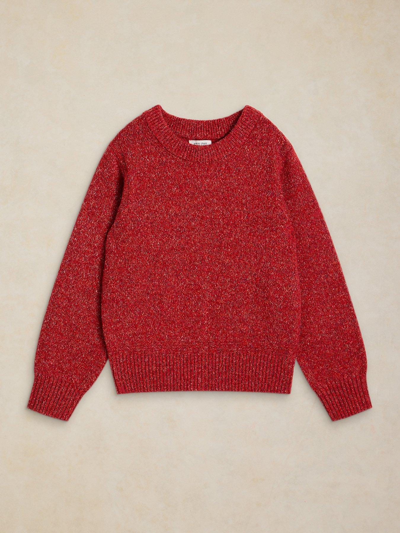 Image 5 of 5 of White Stuff Womens Lucie Crew Neck Ribbed Hem Jumper - Bright Red