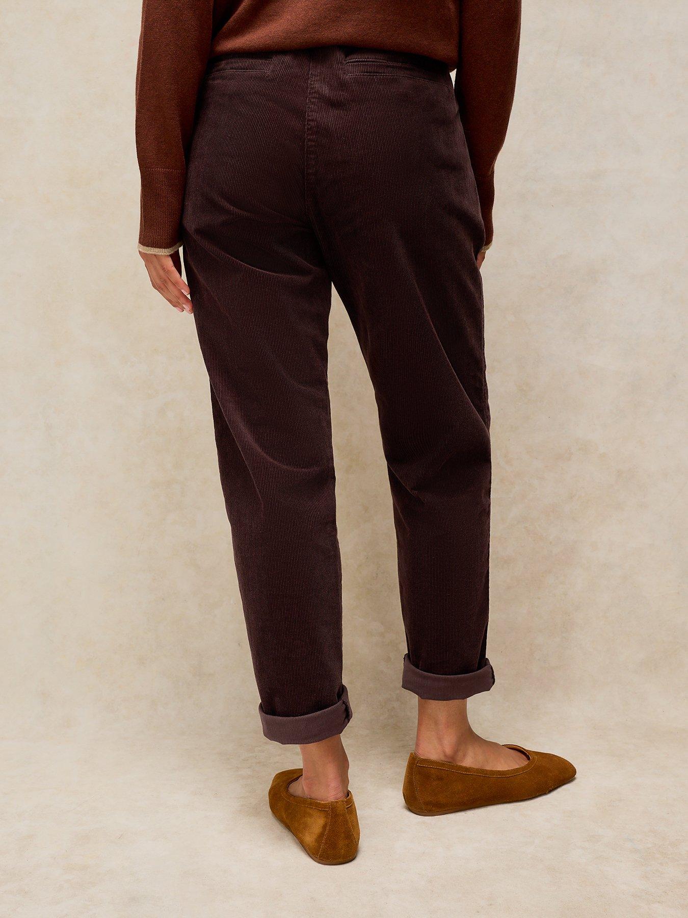 Image 2 of 5 of White Stuff Womens Twister High Rise Utility Pocket Cord Trousers - Brown