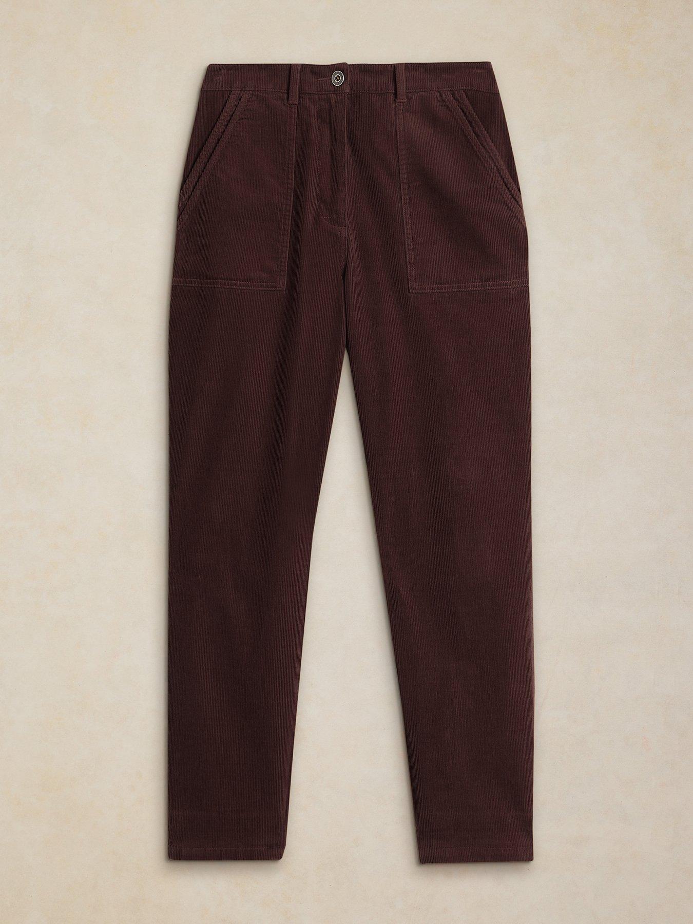 Image 5 of 5 of White Stuff Womens Twister High Rise Utility Pocket Cord Trousers - Brown