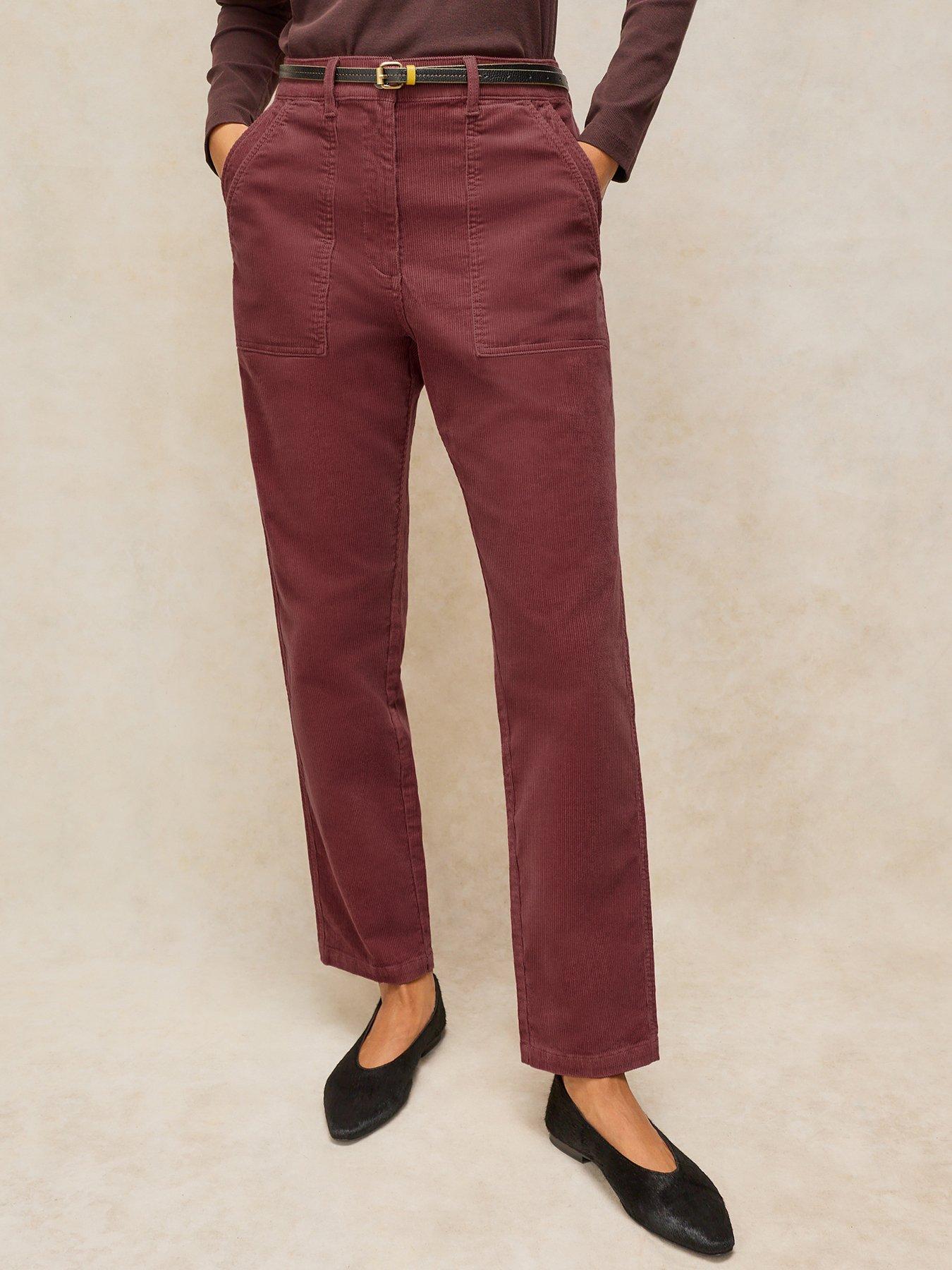 Image 1 of 5 of White Stuff Twister Cord Straight Leg Trousers - Red