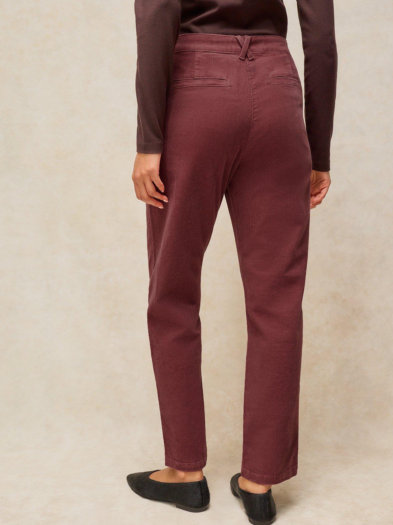 Image 2 of 5 of White Stuff Twister Cord Straight Leg Trousers - Red