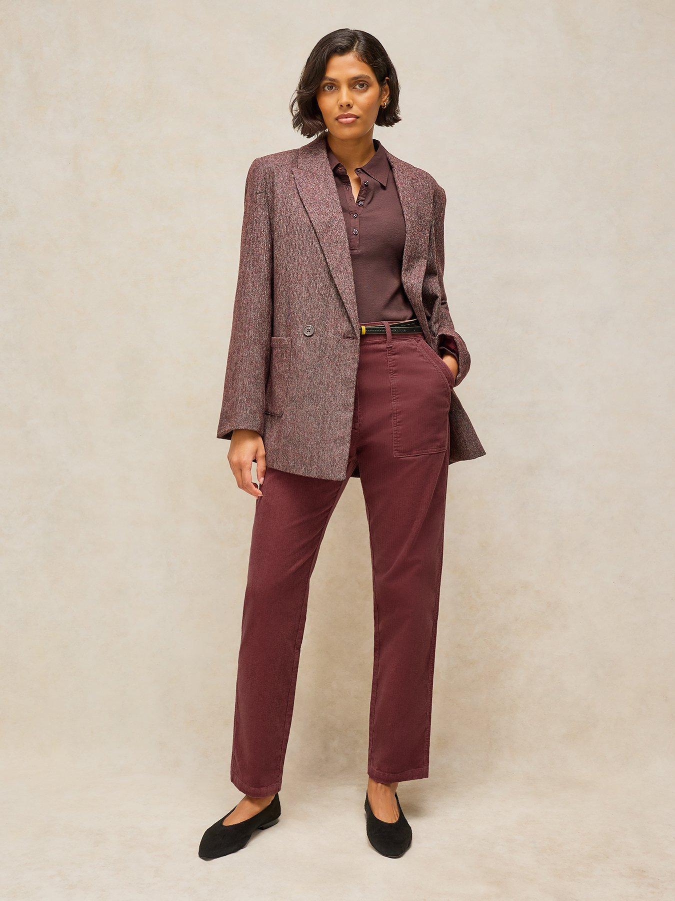 Image 3 of 5 of White Stuff Twister Cord Straight Leg Trousers - Red
