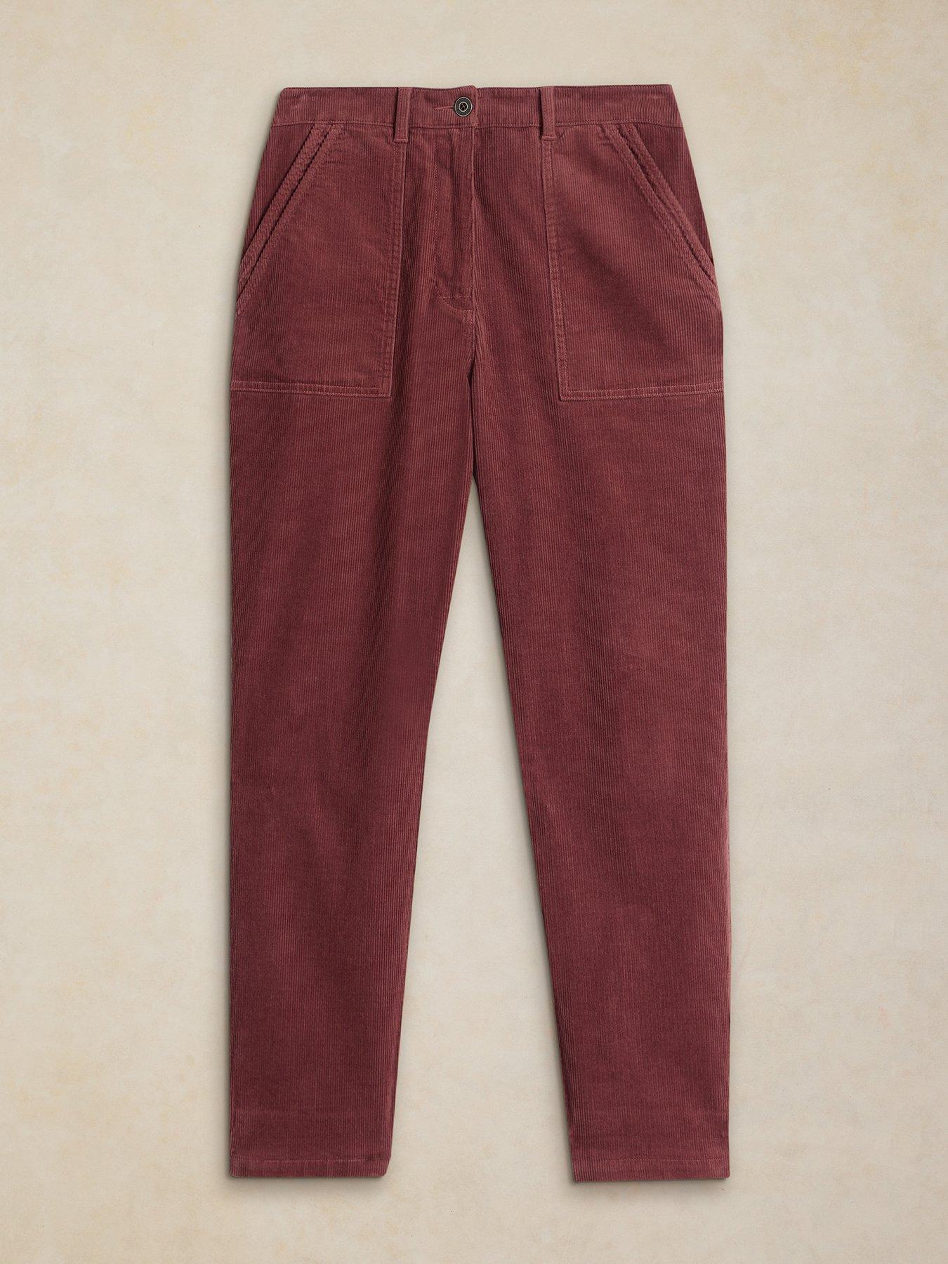 Image 5 of 5 of White Stuff Twister Cord Straight Leg Trousers - Red