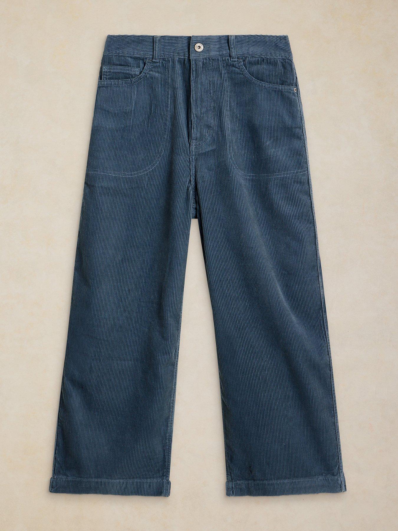 Image 5 of 5 of White Stuff Womens Tia Cord Wide Leg Crop Trousers - Blue