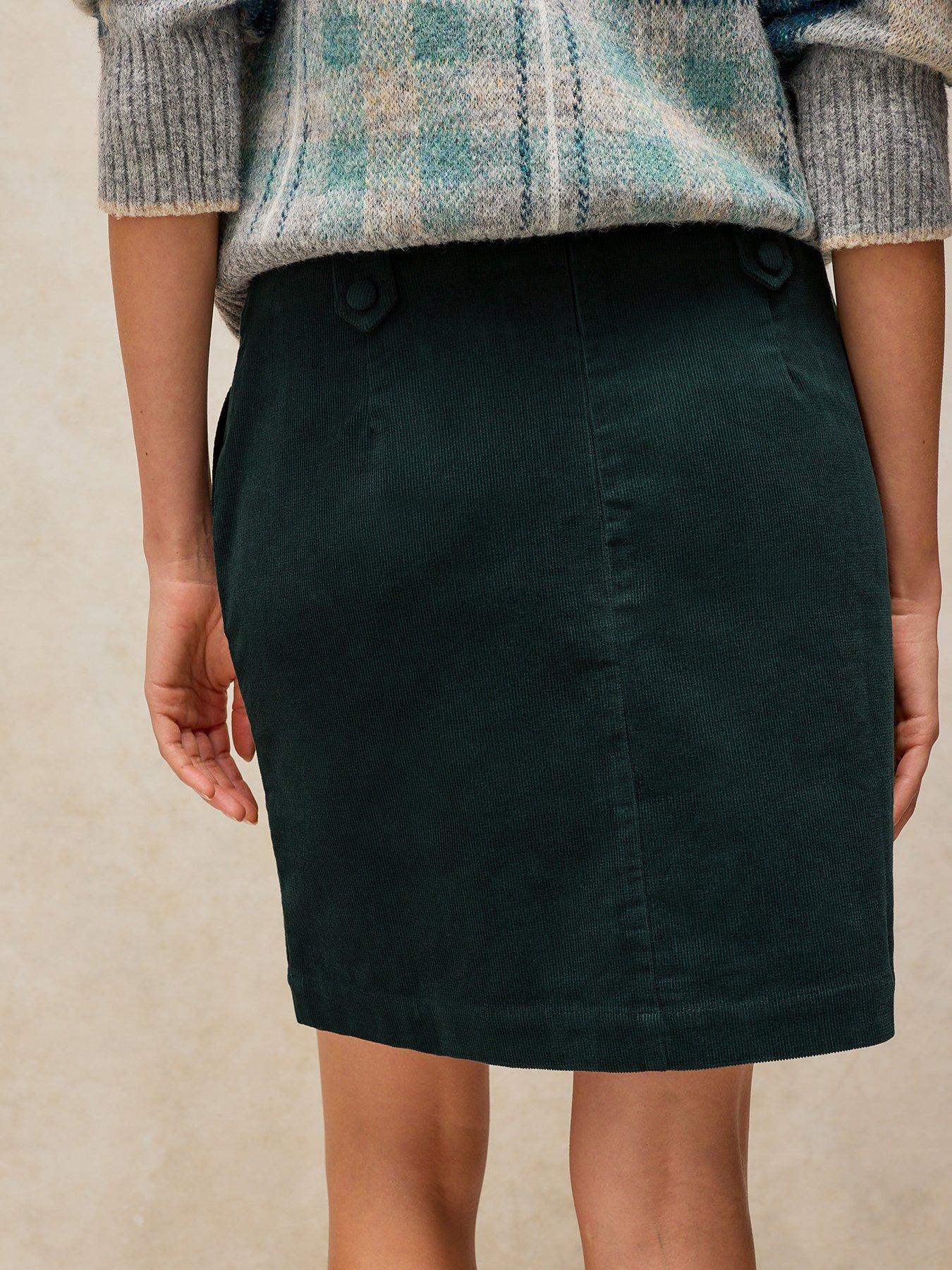 Image 2 of 5 of White Stuff Cora Corduroy Midi Skirt - Green