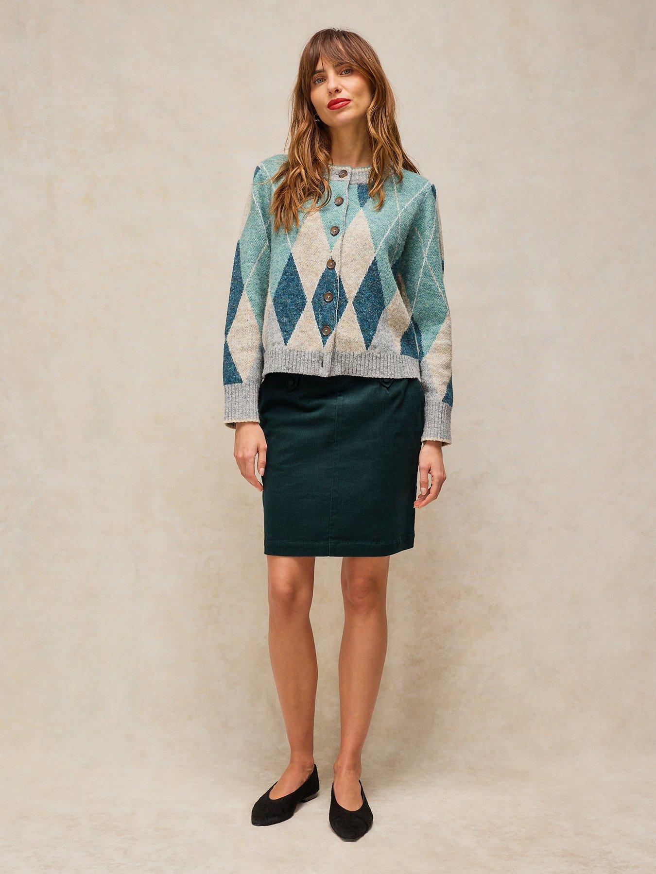 Image 3 of 5 of White Stuff Cora Corduroy Midi Skirt - Green