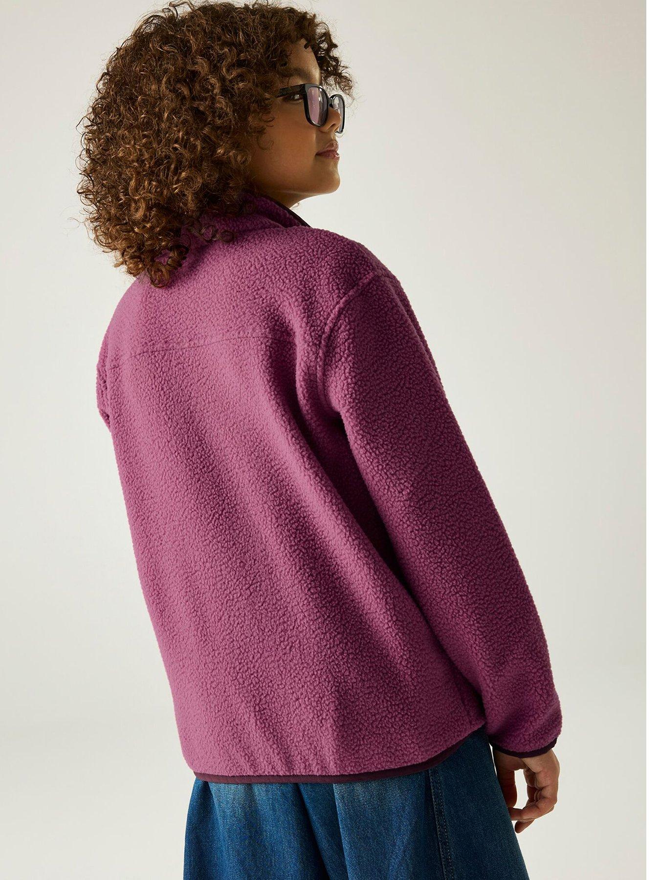 Image 2 of 7 of Regatta Girls Frankie Borg Fleece Full Zip Jacket - Violet/Fig