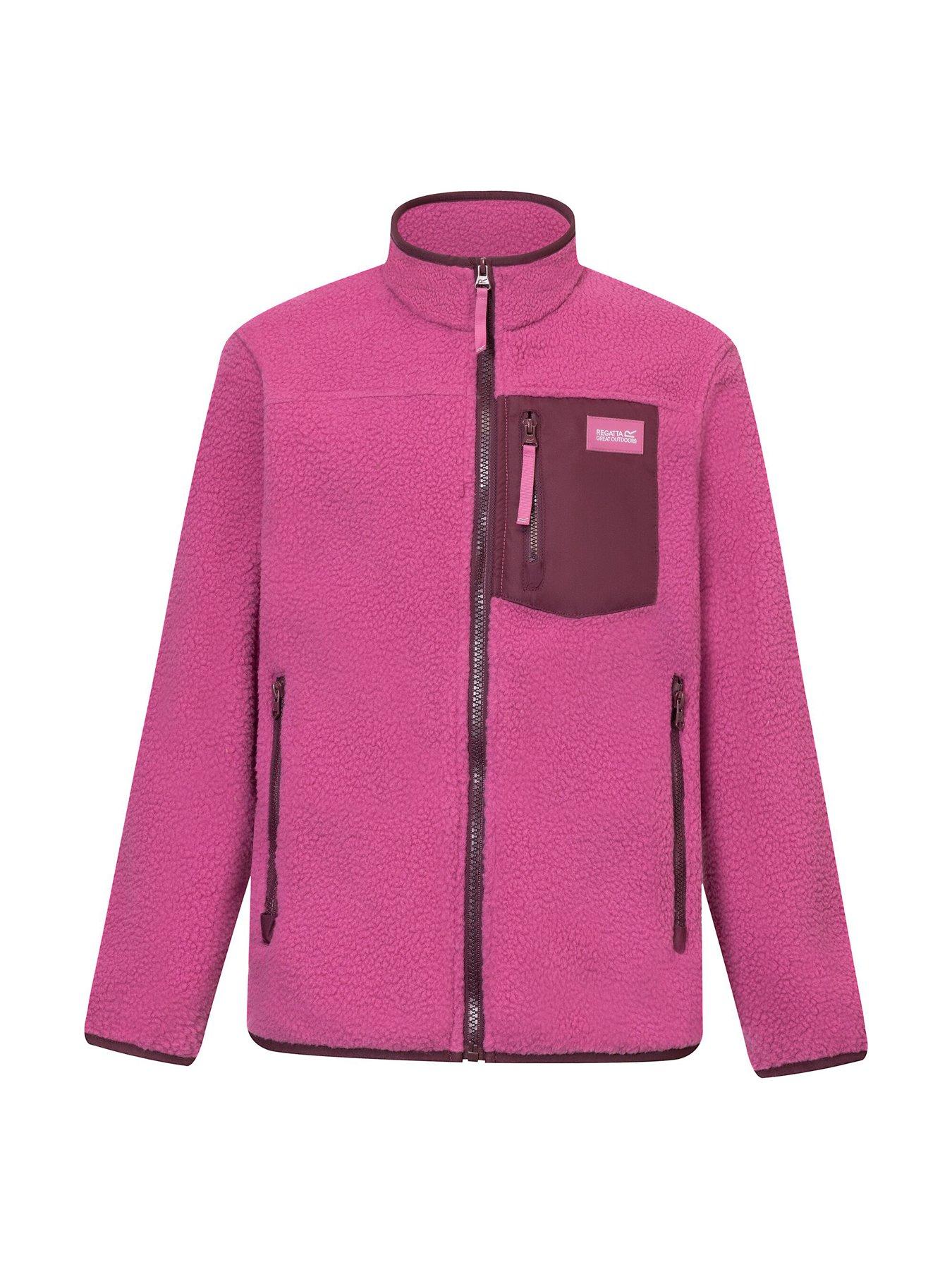 Image 7 of 7 of Regatta Girls Frankie Borg Fleece Full Zip Jacket - Violet/Fig