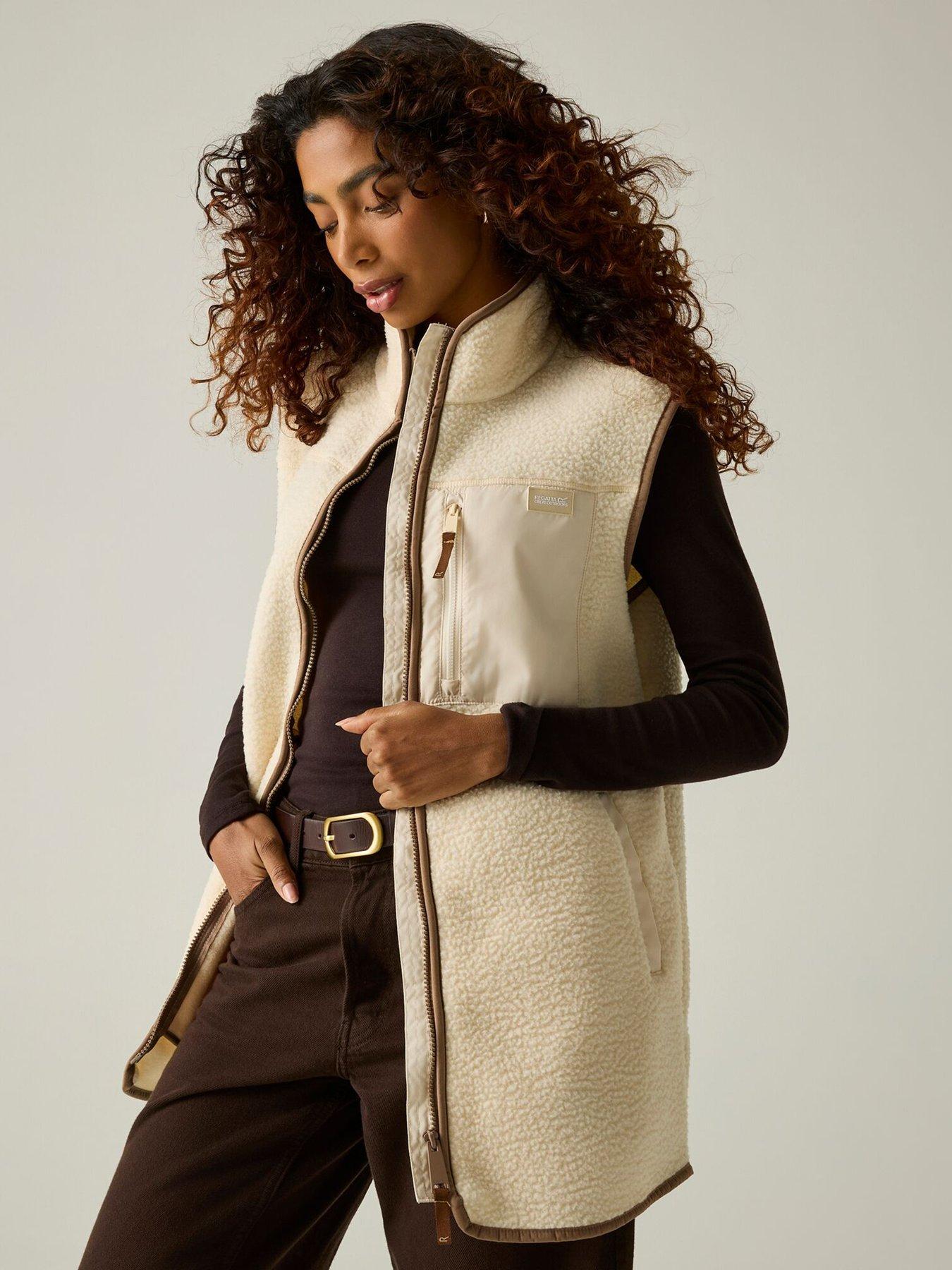 Regatta Women's Beige Sleeveless Fleece Frankie Borg Longline - Image 5