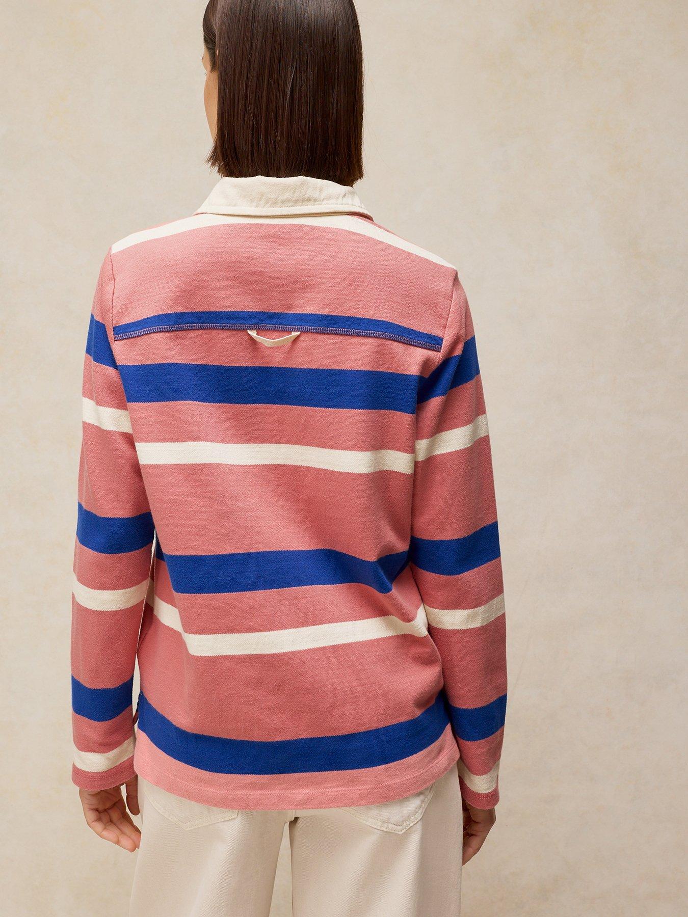 Image 2 of 6 of White Stuff Avery Long Sleeve Rugby Top - Pink