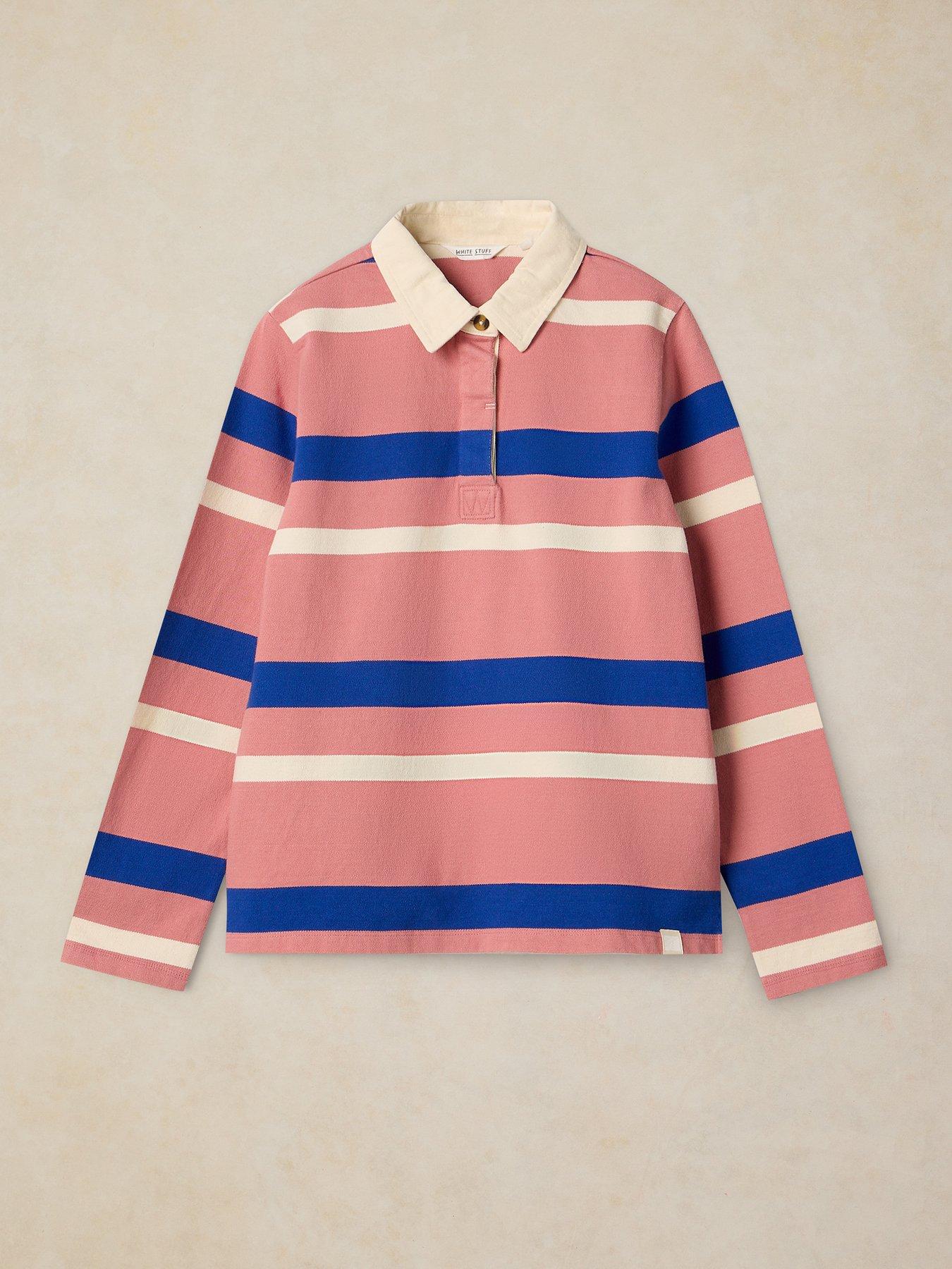 Image 5 of 6 of White Stuff Avery Long Sleeve Rugby Top - Pink