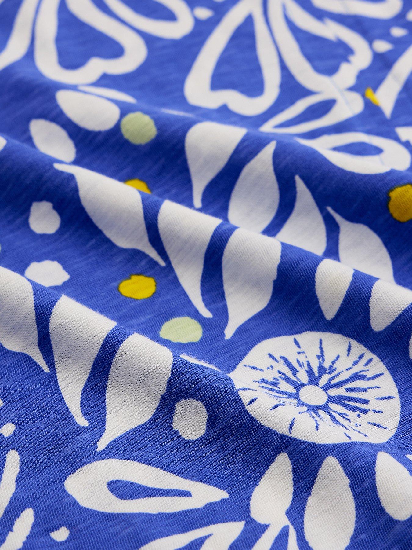 Image 6 of 6 of White Stuff Nelly Notch Neck Tee - Blue