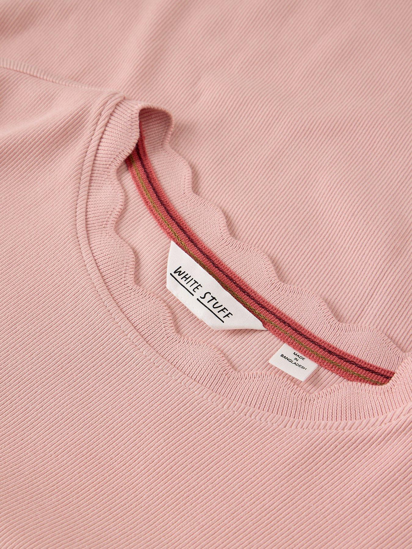 Image 6 of 6 of White Stuff Aida Scallop Long Sleeve Top - Pink