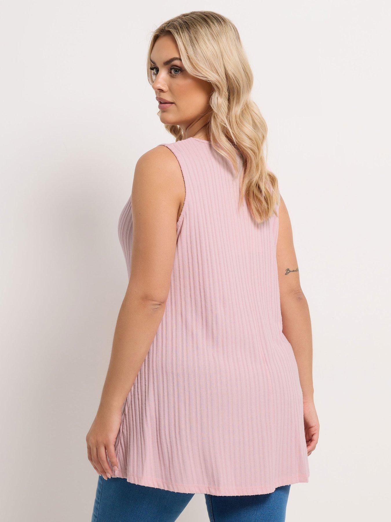 Image 2 of 4 of Yours Curve Rib Soft Touch Vest - Pink