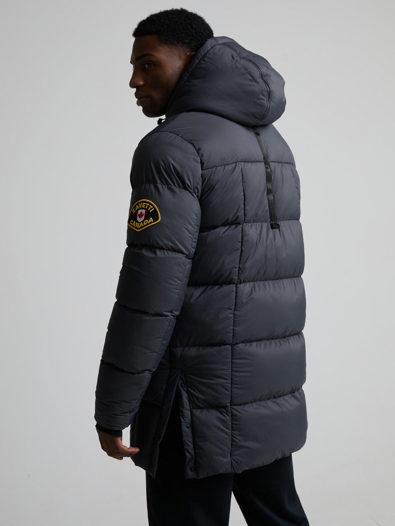 Zavetti Canada Mens Morritarro Longline Padded Jacket - Dark Grey
