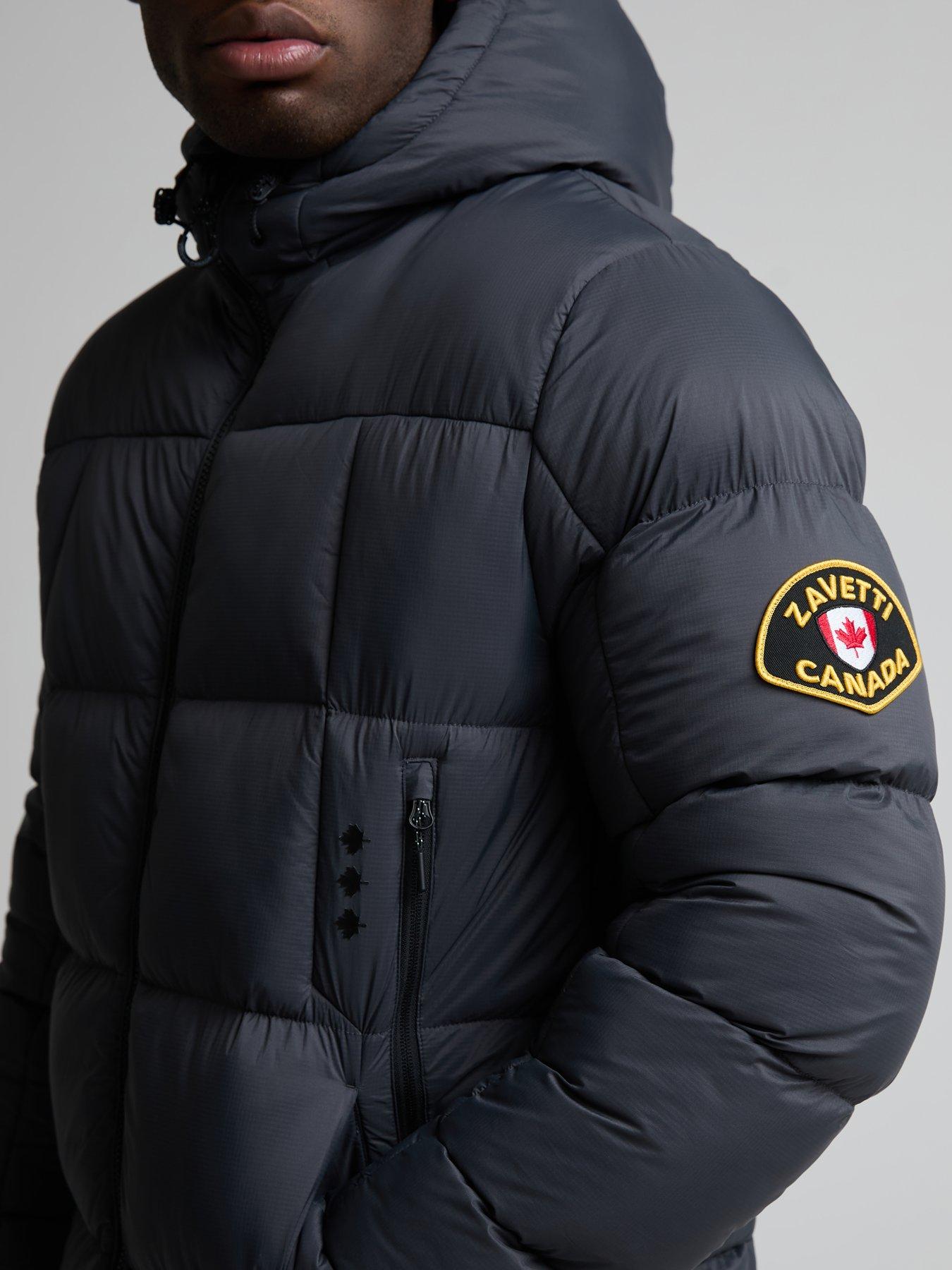 Zavetti Canada Mens Morritarro Longline Padded Jacket - Dark Grey