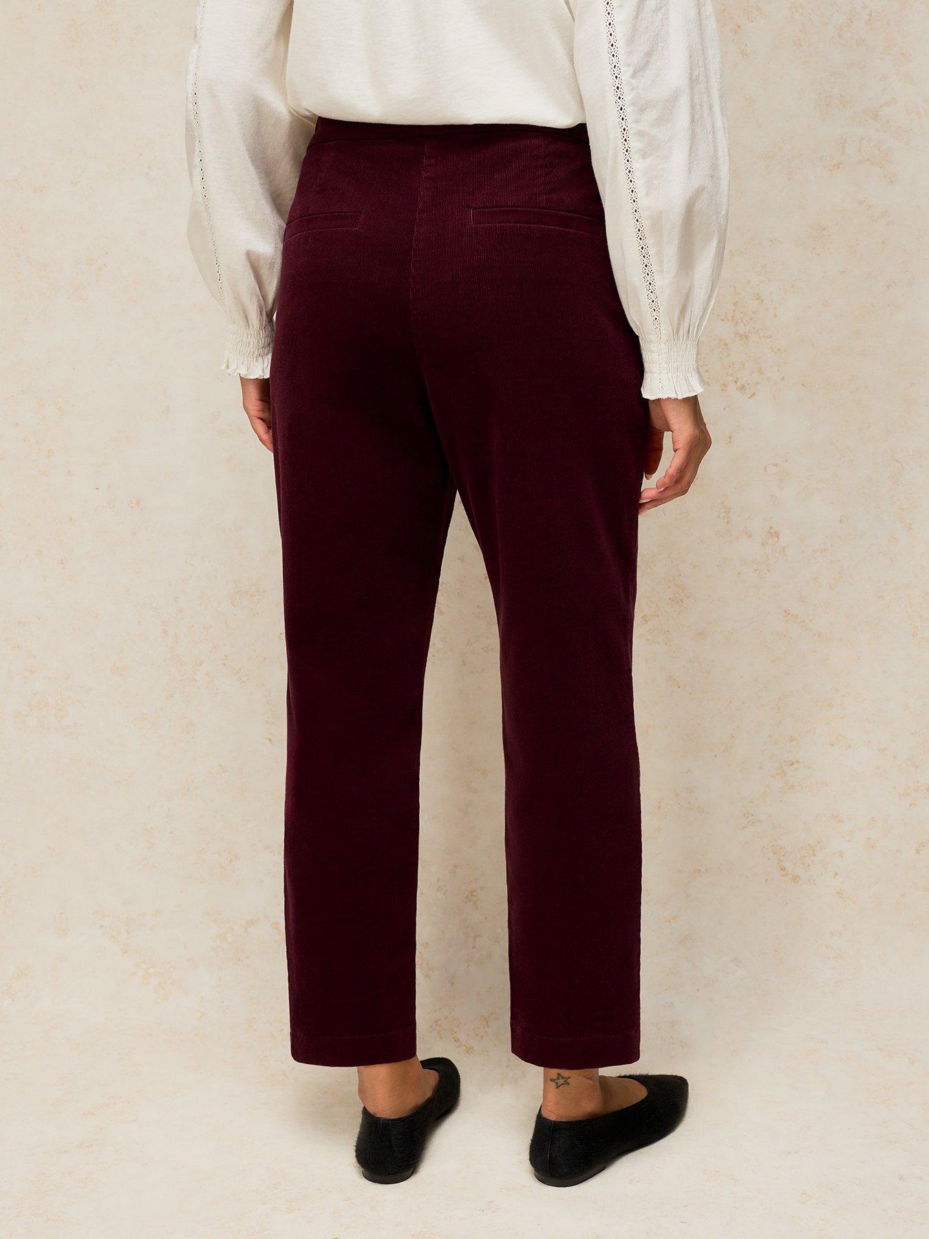 Image 2 of 5 of White Stuff Womens Illy Stretch Cord Cropped Trousers - Purple