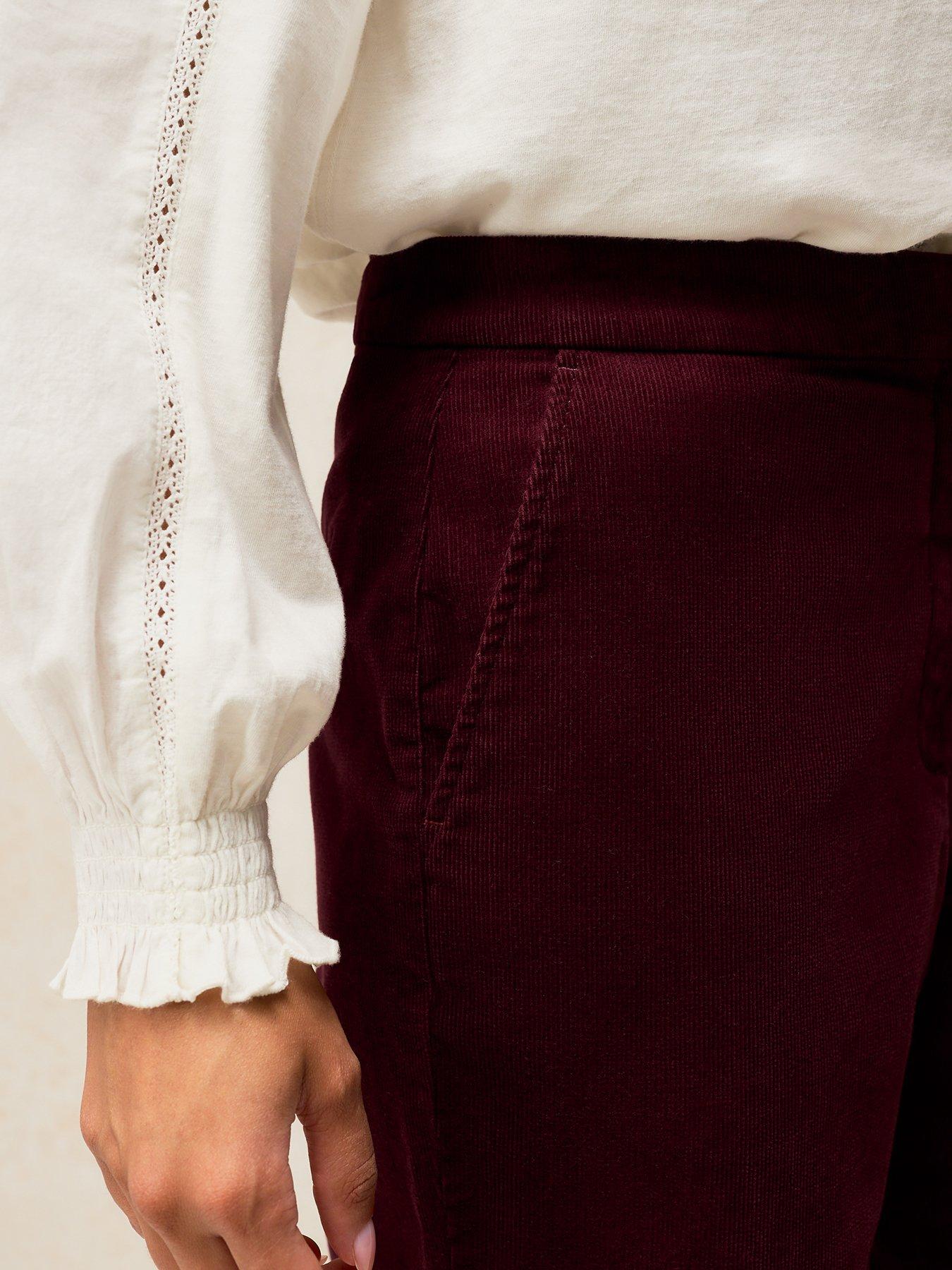 Image 4 of 5 of White Stuff Womens Illy Stretch Cord Cropped Trousers - Purple