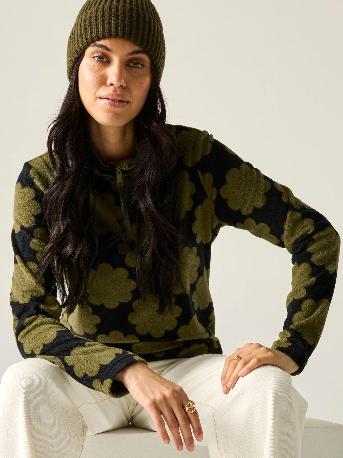 Image 1 of 7 of Regatta Ladies Orla Printed Half Zip Fleece Fleece-sun Daisy Olive
