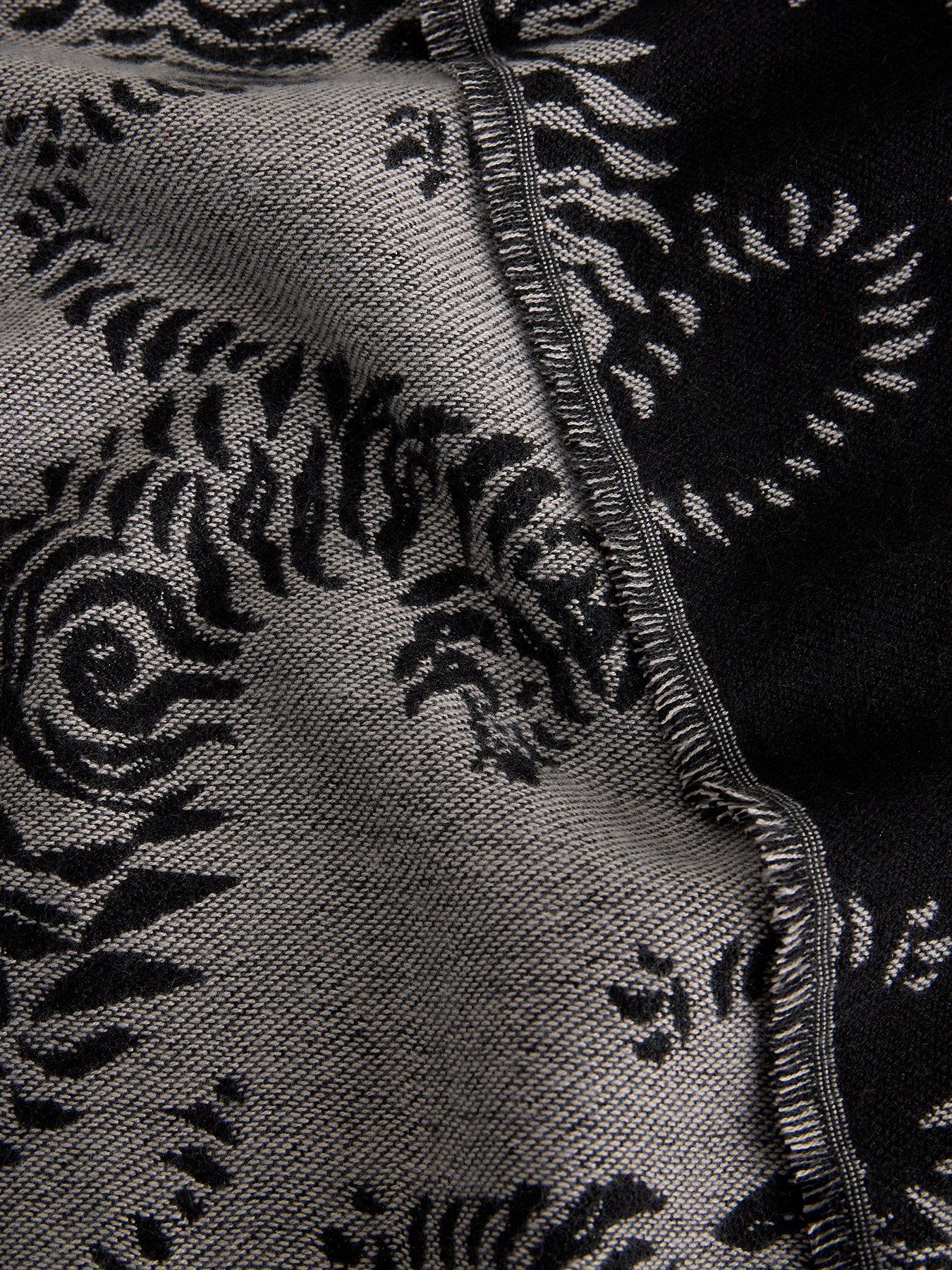 Image 3 of 3 of White Stuff Midweight Pattern Printed Scarf - Black