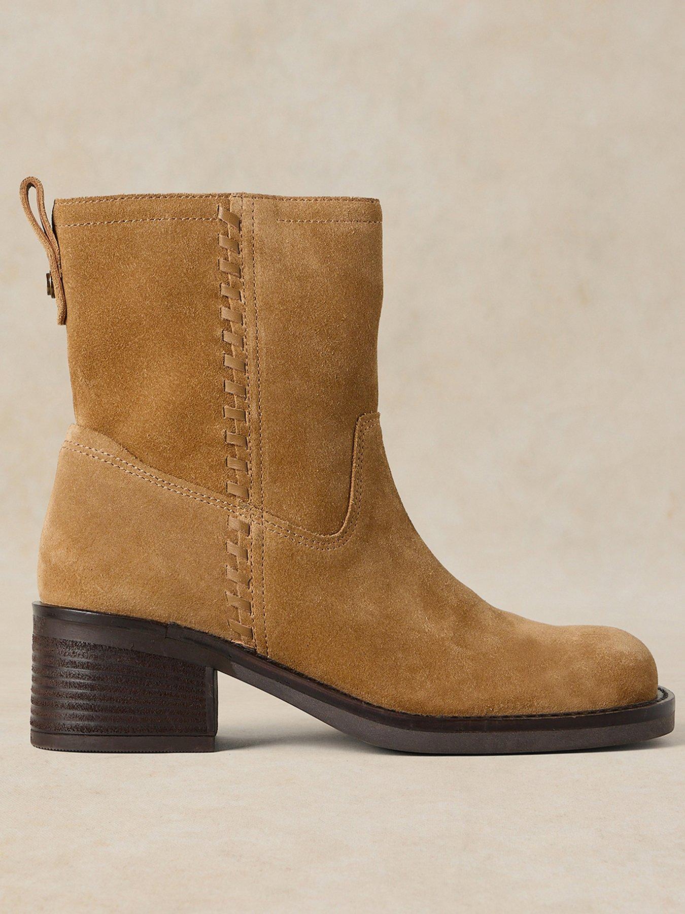 Image 1 of 4 of White Stuff Womens Olivia Block Heel Ankle Boot - Brown