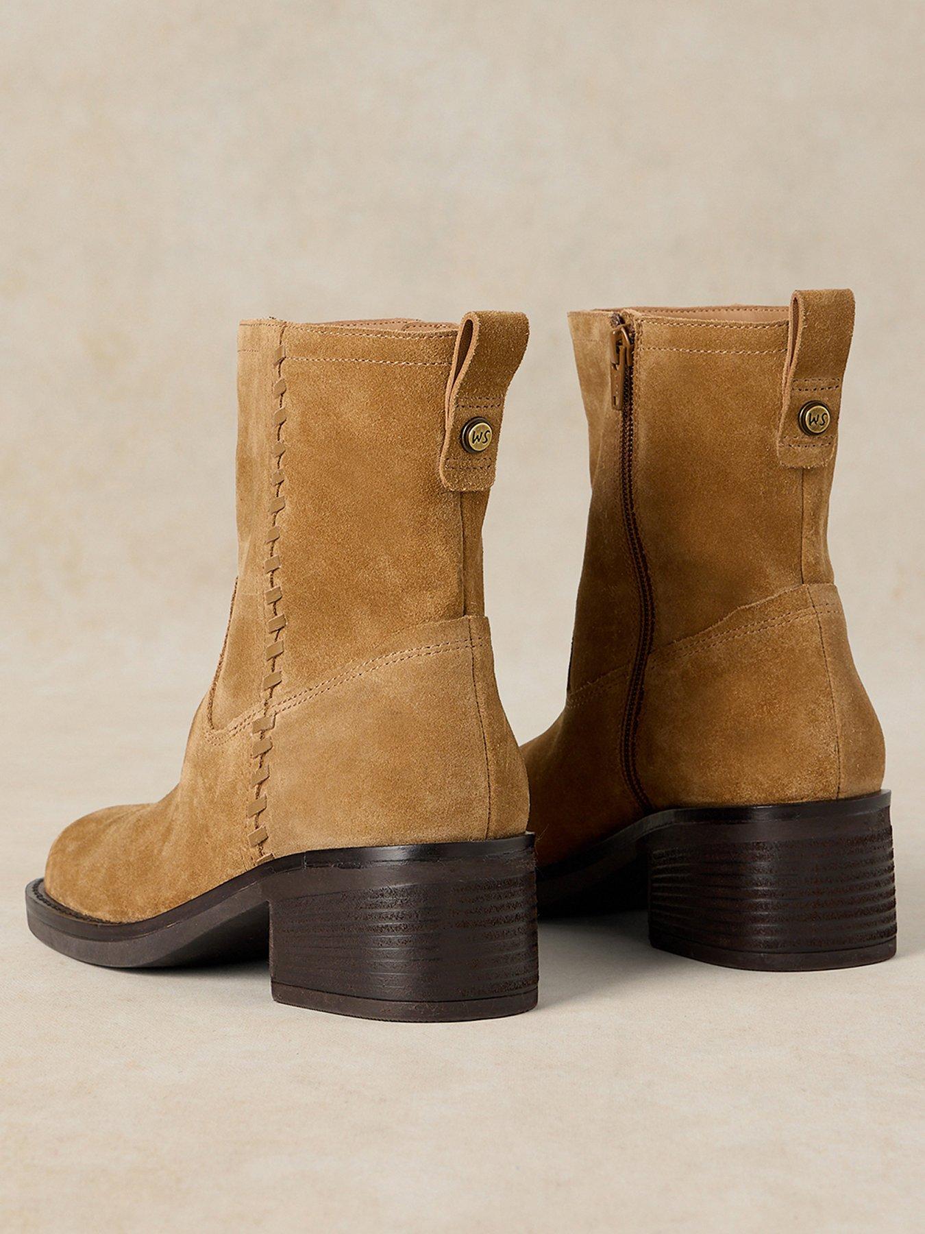 Image 3 of 4 of White Stuff Womens Olivia Block Heel Ankle Boot - Brown