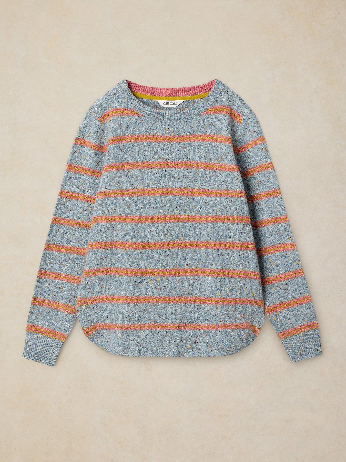 Image 5 of 5 of White Stuff Talia Nep Stripe Knitted Jumper - Blue