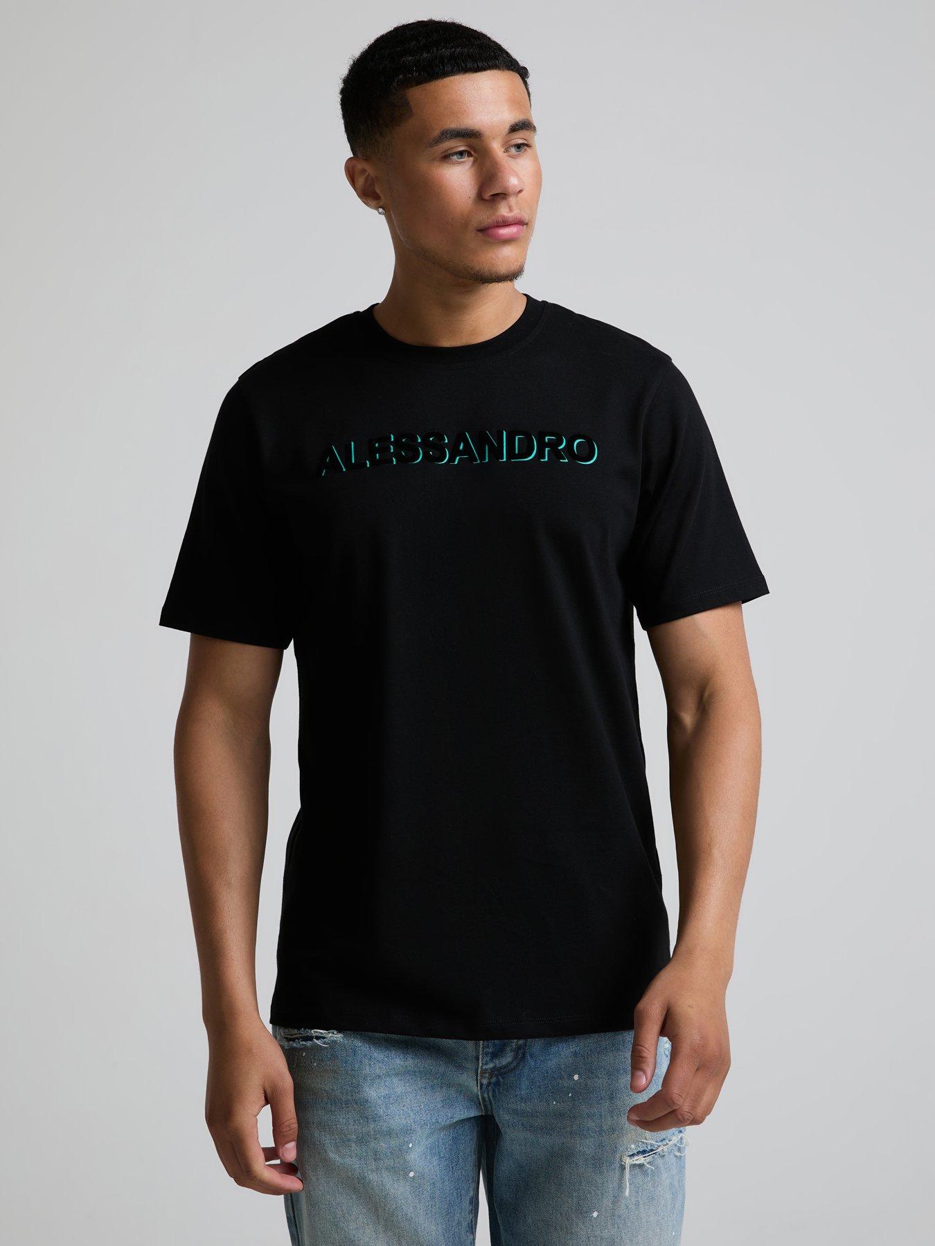 Image 1 of 5 of Alessandro Zavetti Alessandro Zavetti Fiero Short Sleeve Graphic Logo T-Shirt - Black/Multi