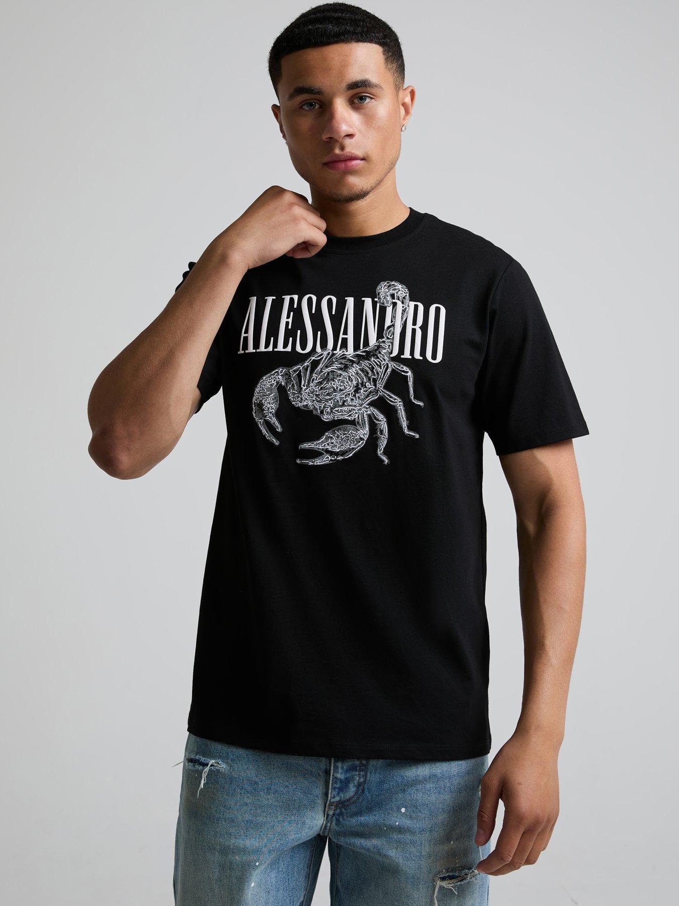 Image 1 of 5 of Alessandro Zavetti Alessandro Zavetti Veleno Short Sleeve Graphic Print T-Shirt - Black