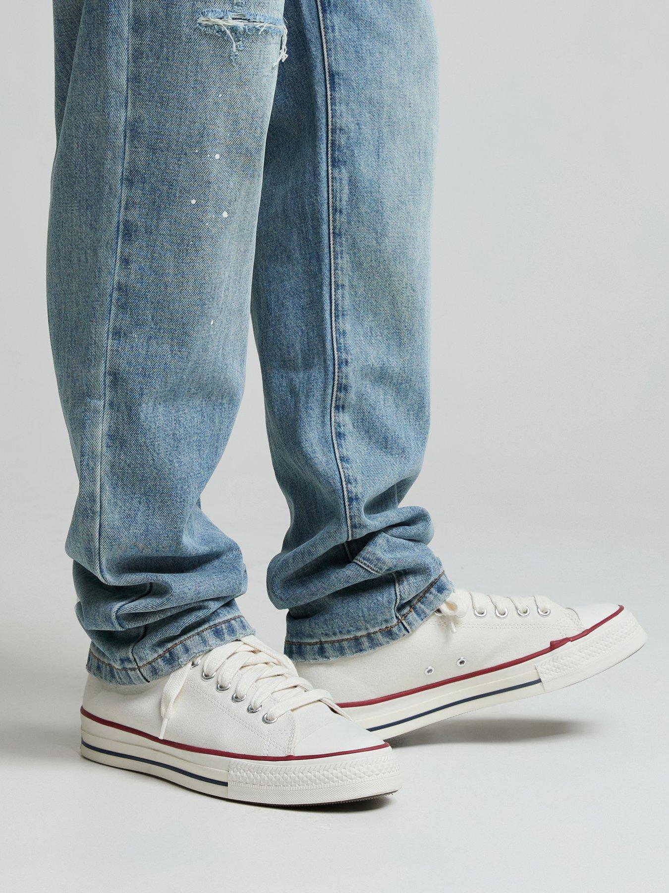 Image 4 of 6 of Alessandro Zavetti Alessandro Zavetti Bardella 2.0 Distressed Straight Fit Jeans - Light Wash