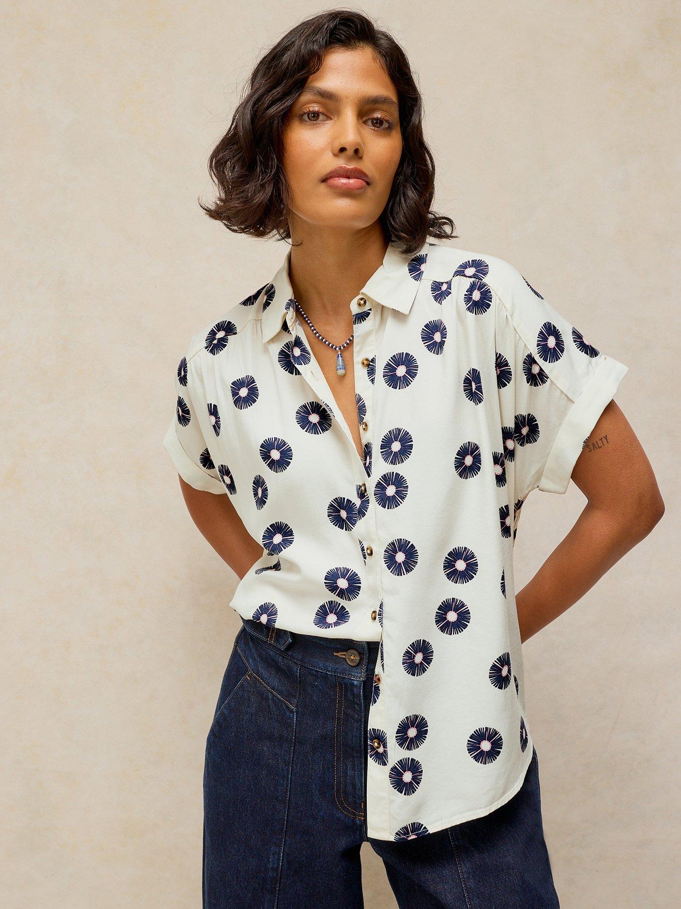 Image 1 of 6 of White Stuff Orla Button Through Shirt - Cream