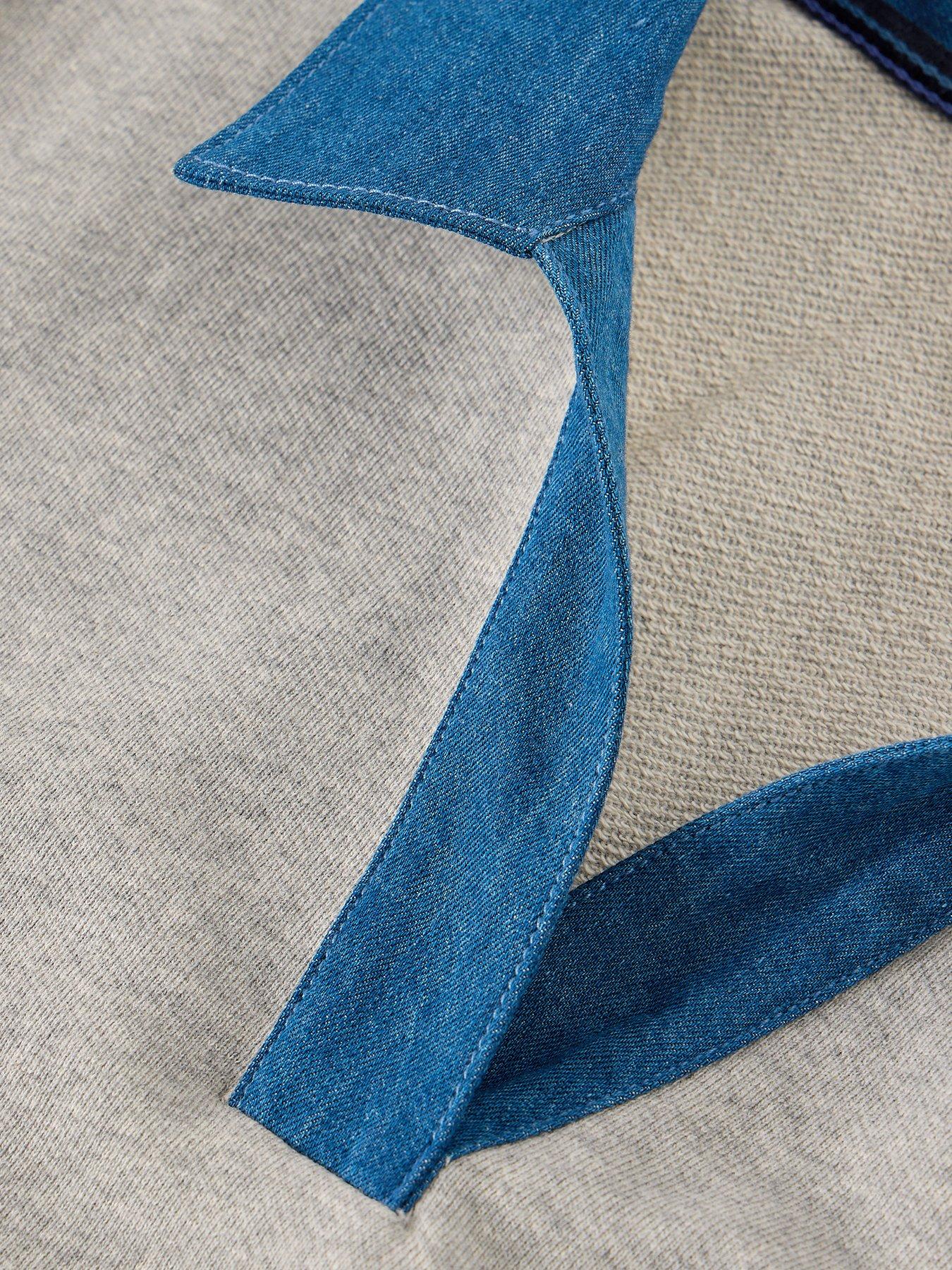 Image 6 of 6 of White Stuff Danni Denim Collared Sweatshirt - Grey