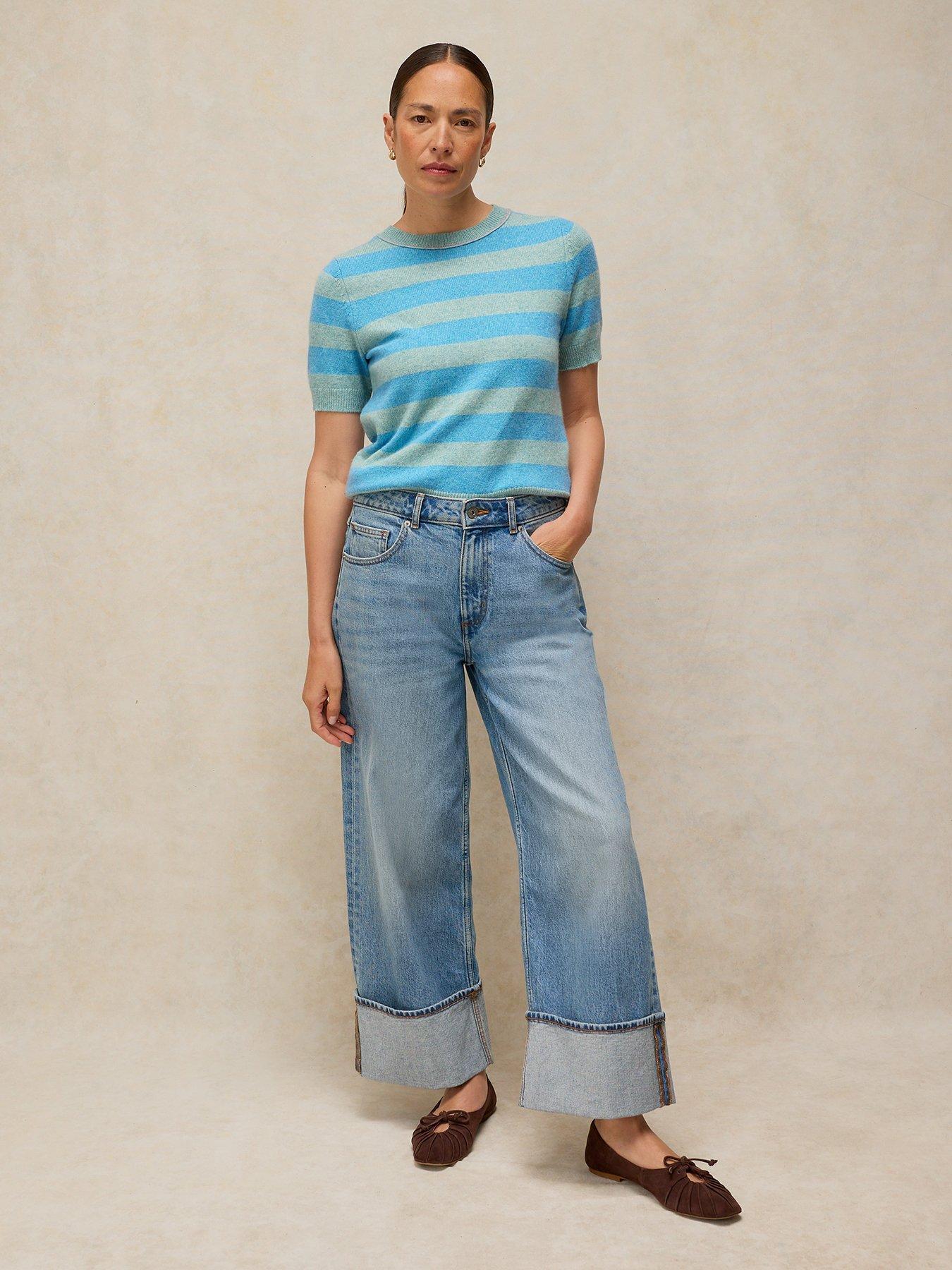 Image 3 of 6 of White Stuff Sansa Stripe Knitted Tee - Blue
