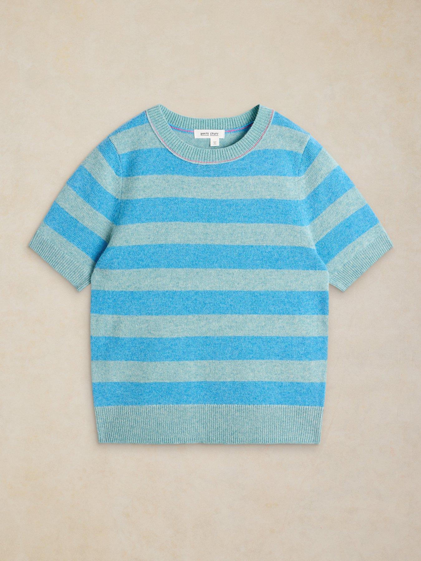 Image 5 of 6 of White Stuff Sansa Stripe Knitted Tee - Blue