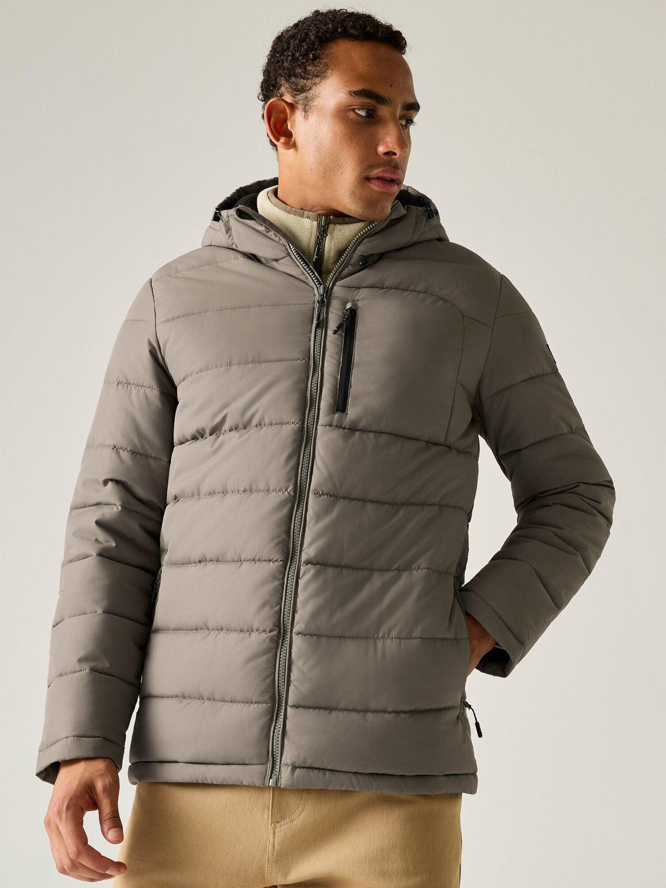 Image 1 of 7 of Regatta Mens Frankie Padded Quilted Hooded Jacket - Smokey Olive