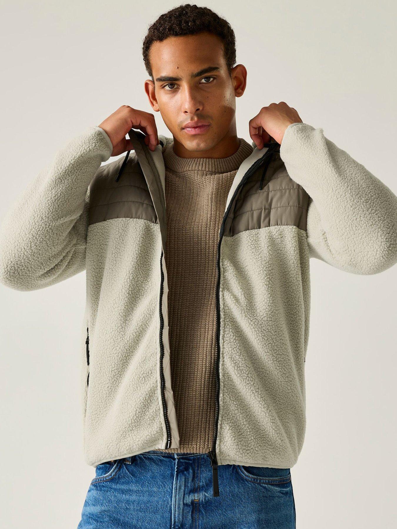 Image 1 of 7 of Regatta Mens Frankie Borg Hybrid Hooded Fleece - Green