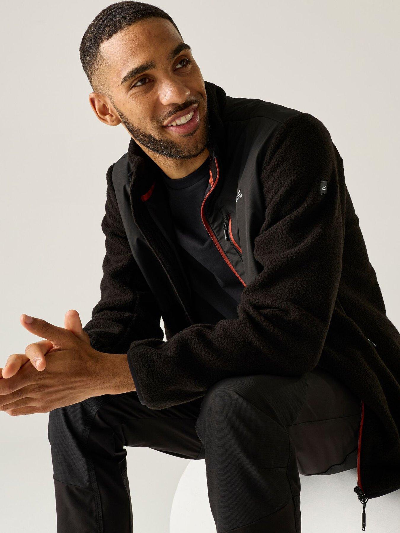 Image 1 of 7 of Regatta Men's Morran Water Resistant Full Zip Fleece Jacket &nbsp;- Black Burnt Henna